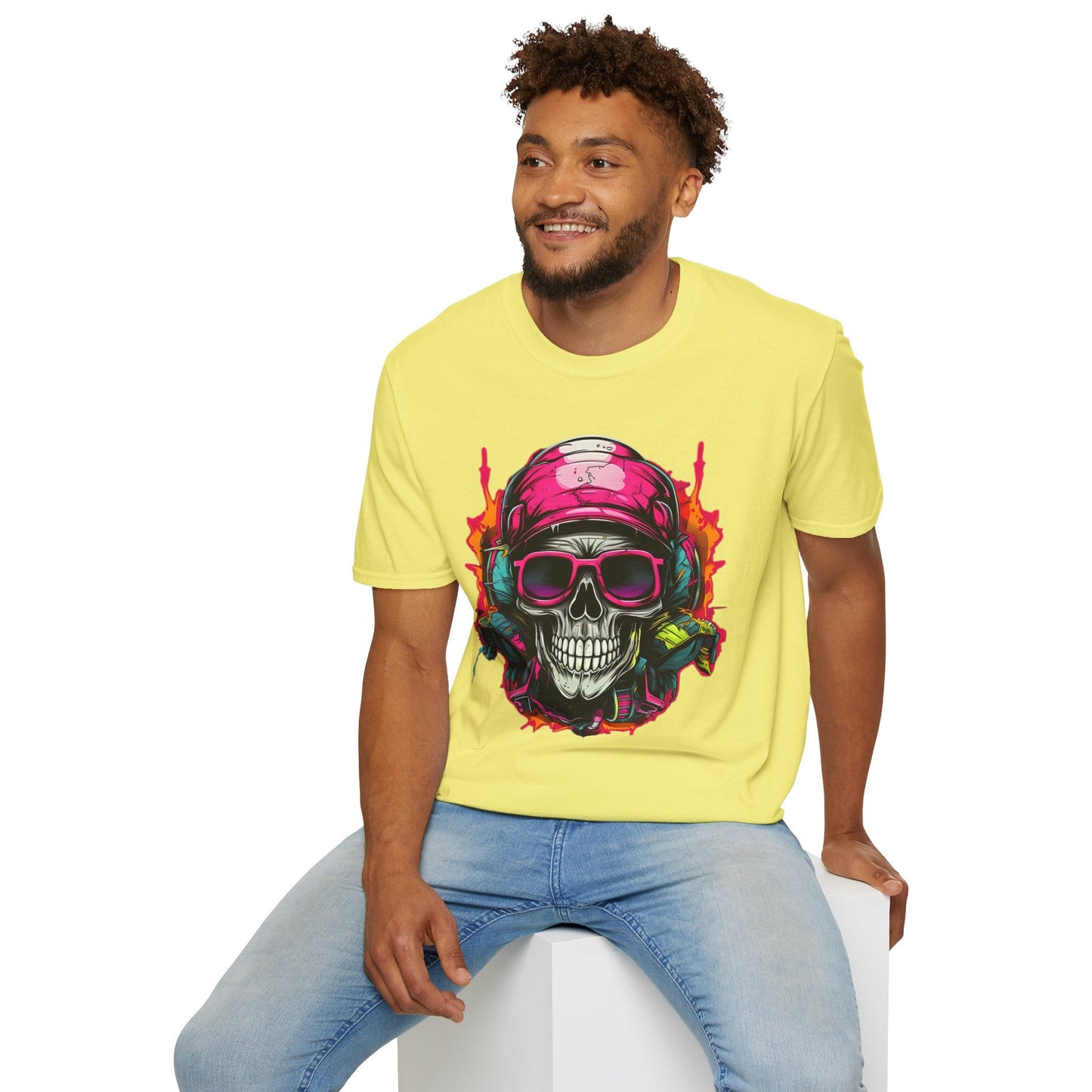 Skull Graphic Unisex Cotton T-shirt with Skeleton Artwork Design 25