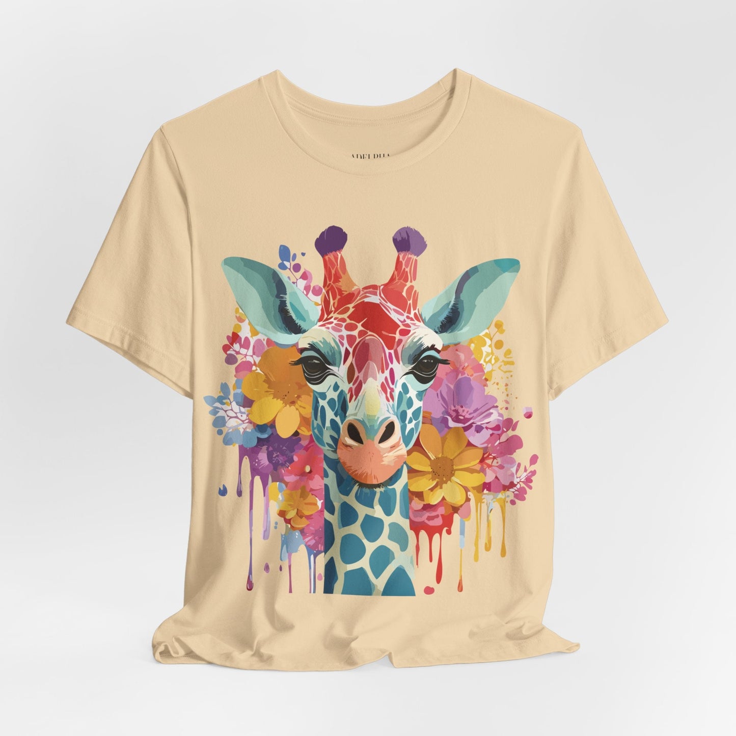 Giraffe Graphic Tee Unisex Vintage Inspired Art Design Adelpha Short Sleeve Shirt