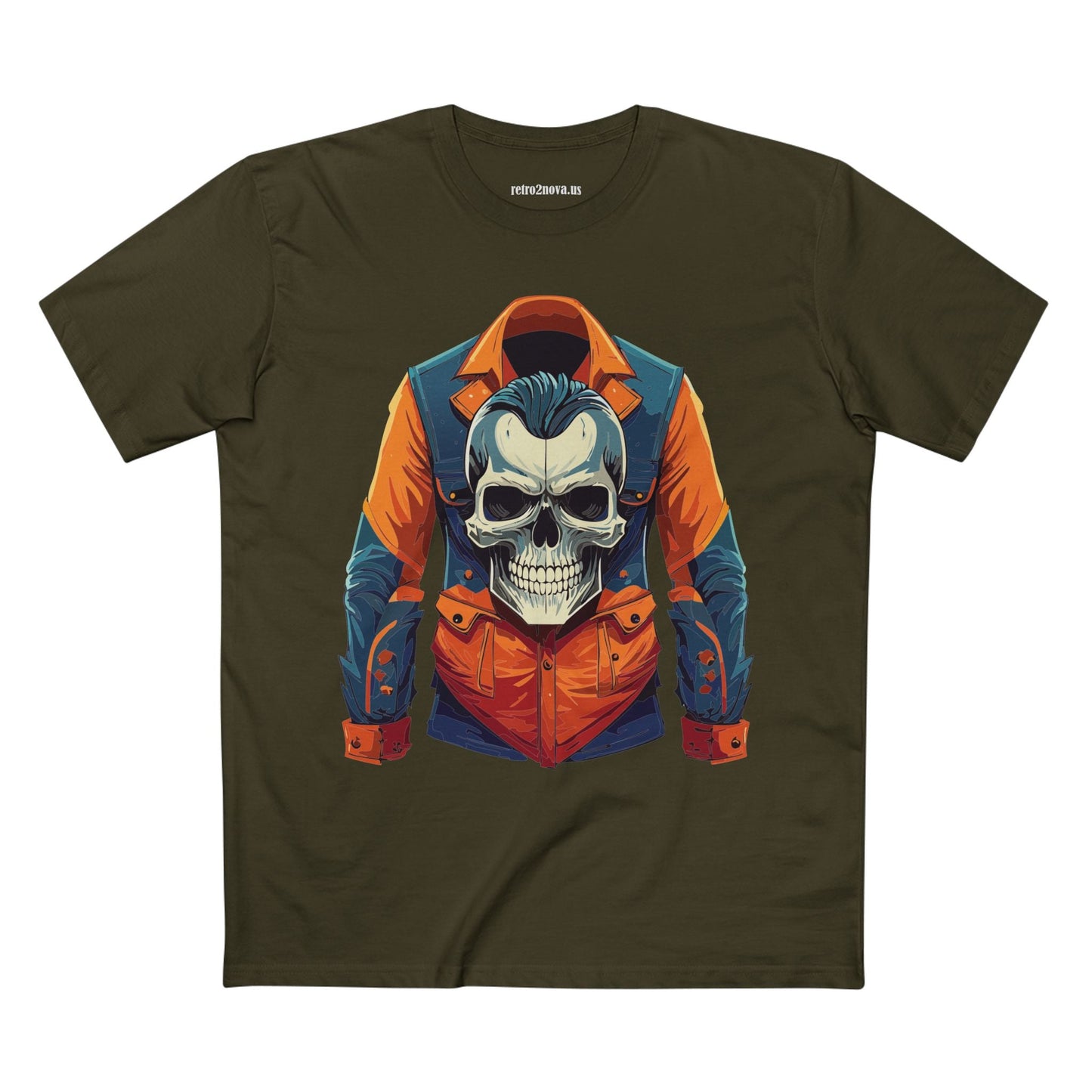 Skull Shirt Unisex Skeleton Tee Premium Cotton Art Design Retro2Nova Exclusive Art Collection