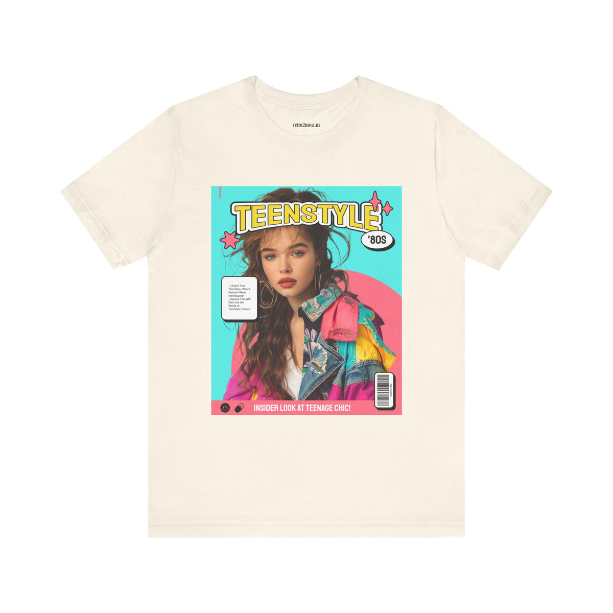 Magazine Cover Graphic Unisex Cotton Bella+Canvas Tee with Retro Poster Design ab114