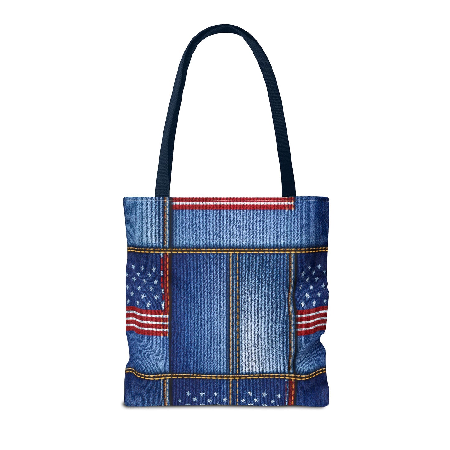 4th of July Graphic Denim Fabric Imitation Print Unisex Canvas Bag Poly Spun 3 Sizes Tote Bag 200-17