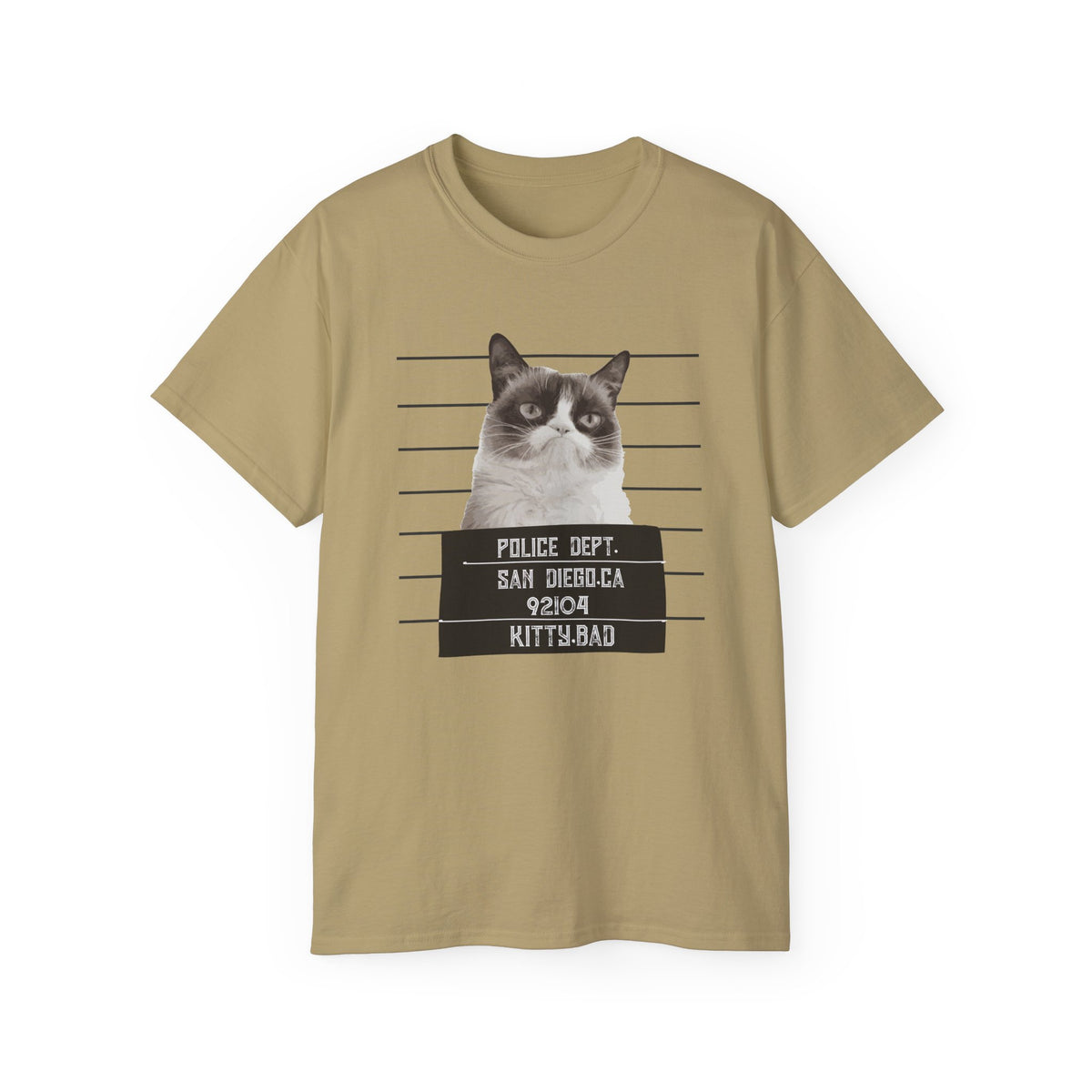 Mugshot Cat Shirt police lineup kitty graphic tee | Funny Cat Mugshot T-Shirt