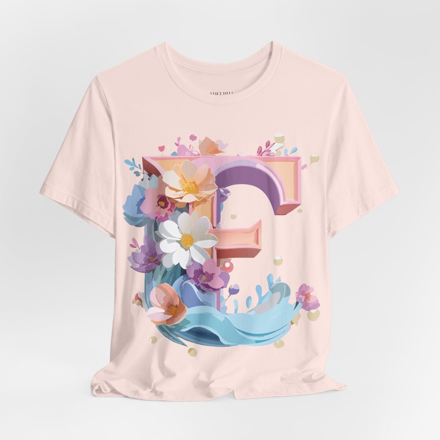 Letter E Shirt Graphic Tee Unisex Vintage Inspired Artwork By Adelpha Premium Short Sleeve