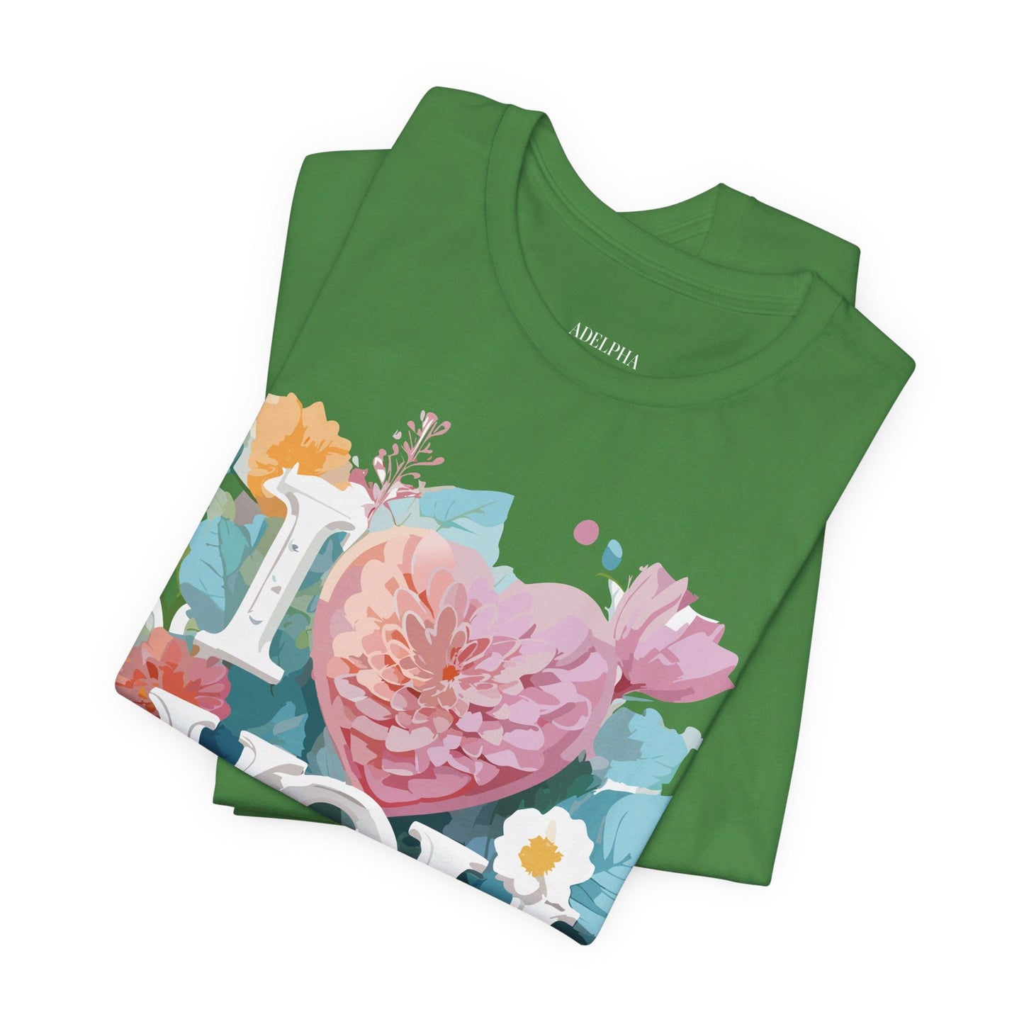 Valentine Day Graphic Unisex 100 Cotton Vintage Artwork with Love and Flower Design Tee 9