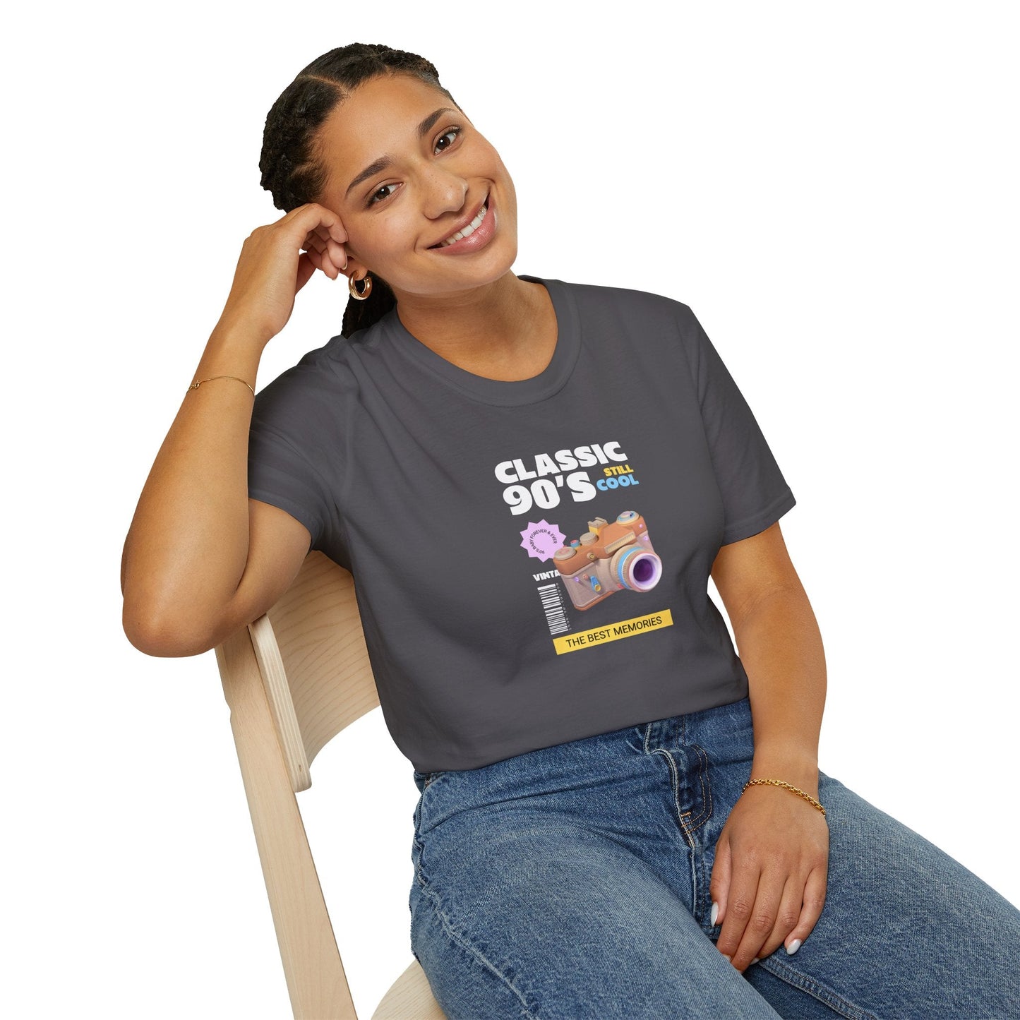 90s Camera T-Shirt Classic 90s Cool Unisex Cotton Retro Photography Tee
