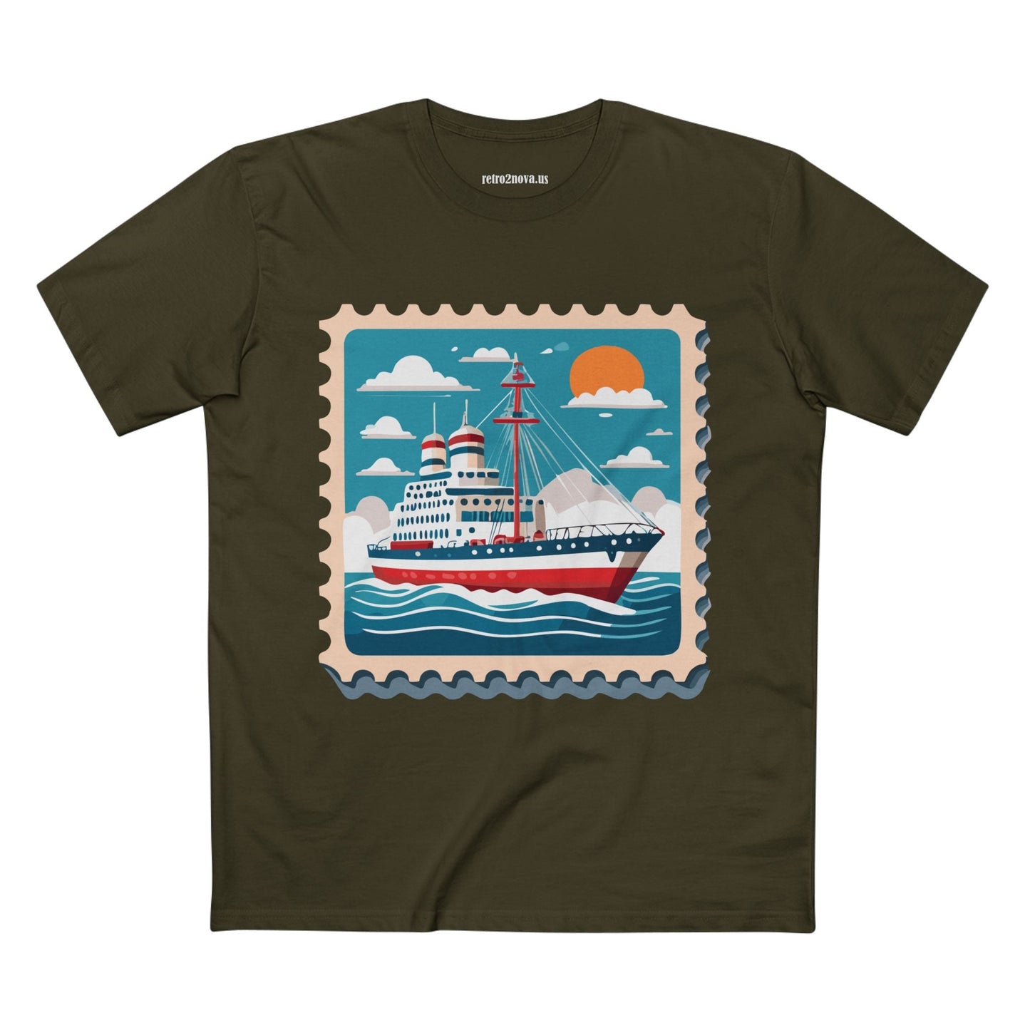 Stamp Shirt Postage Stamp Tee Unisex Premium Cotton Art Design From Retro2Nova Collection PS47