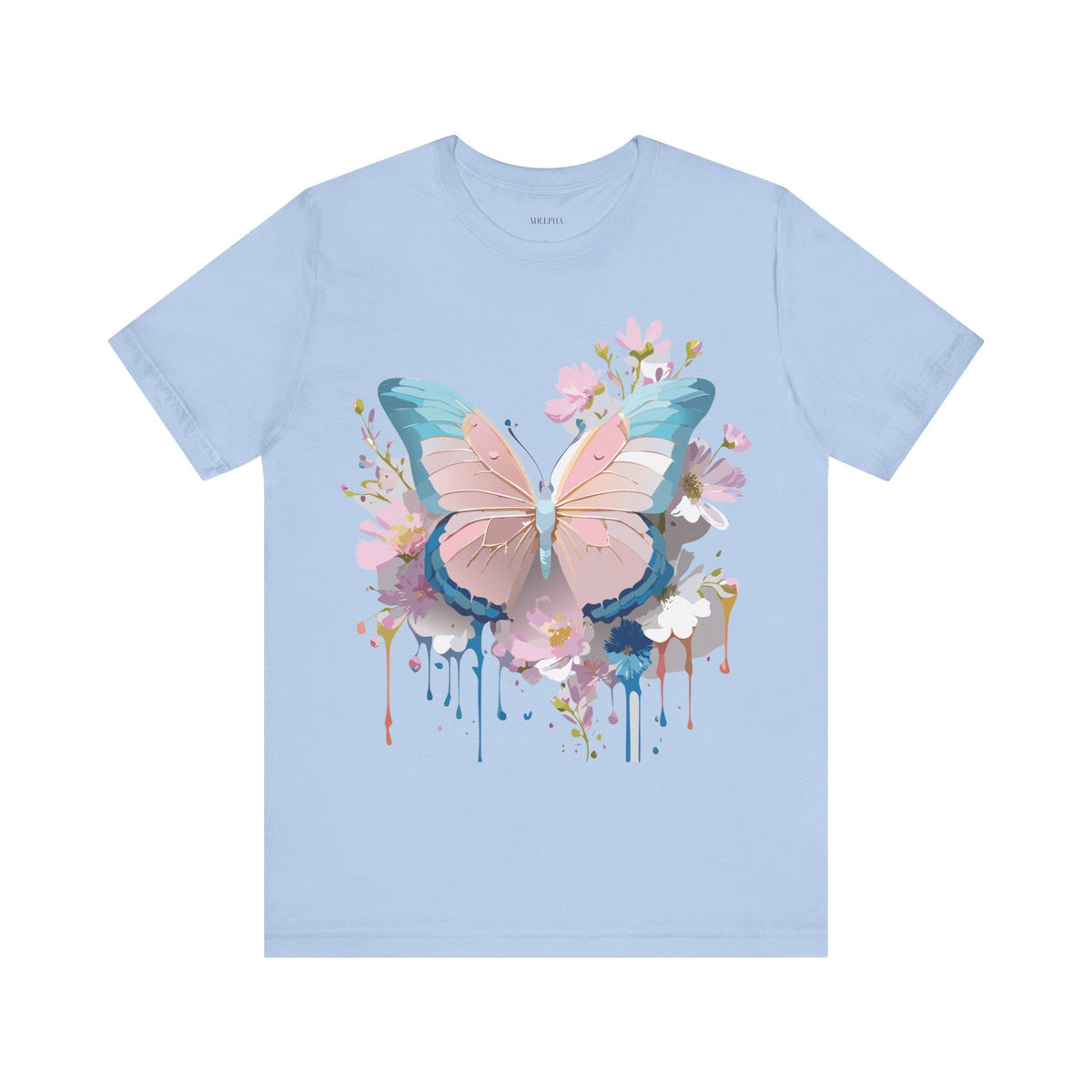 Butterfly Graphic Unisex Cotton Bella+Canvas Tee with Art Design n33
