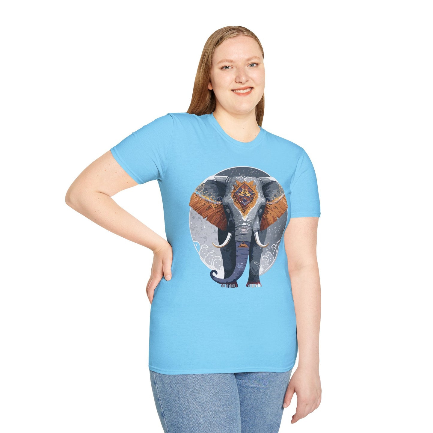 Elephant T Shirt Unisex Short Sleeve Tee SoftStyle Gildan 64000 One Hundred Percent Cotton
