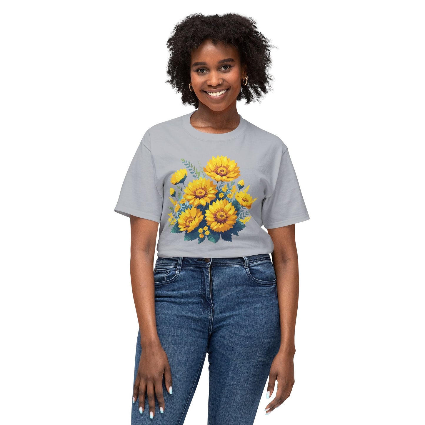 Floral T Shirt Vintage Flowers Unisex Art Print Tee 100 Percent Cotton Made In USA Floral Design