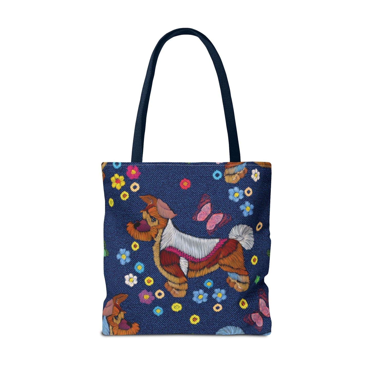 Denim Fabric Imitation Print Unisex Canvas Bag Poly Spun 3 Sizes Tote Bag 191-8