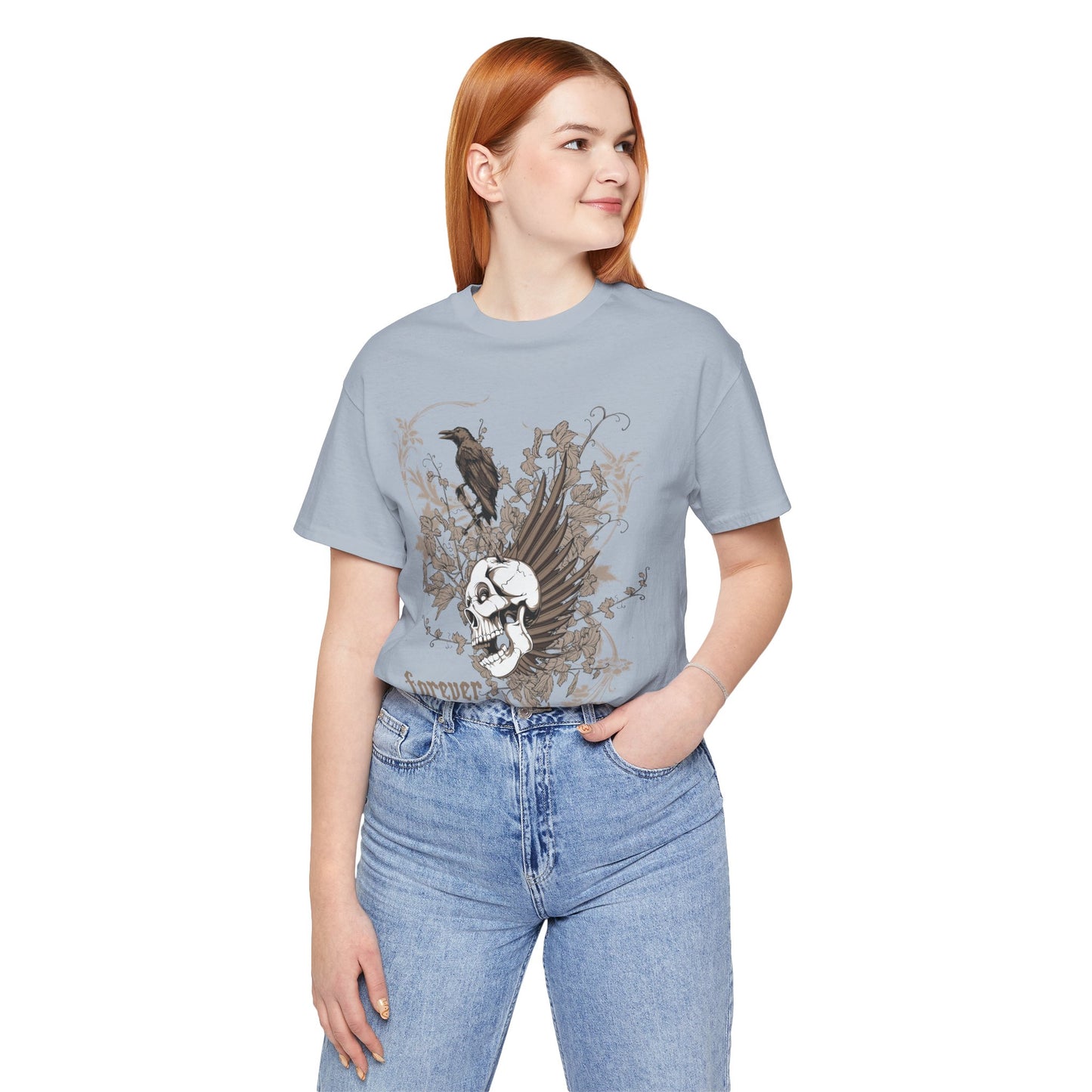 Forever Resting Head Tee, Edgy Graphic Shirt, Music T-Shirt, Gothic Tees, Skull Shirt, Art Design Tee, Skull Graphic Top