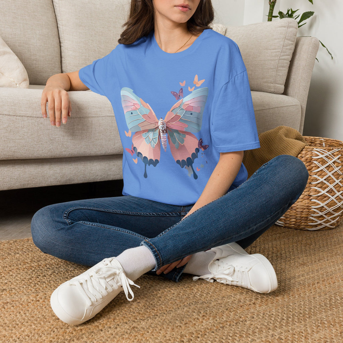Watercolor Butterfly T-Shirt – Colorful Nature-Inspired Gift Graphic Tee Unisex 100 Cotton Gildan T-Shirt