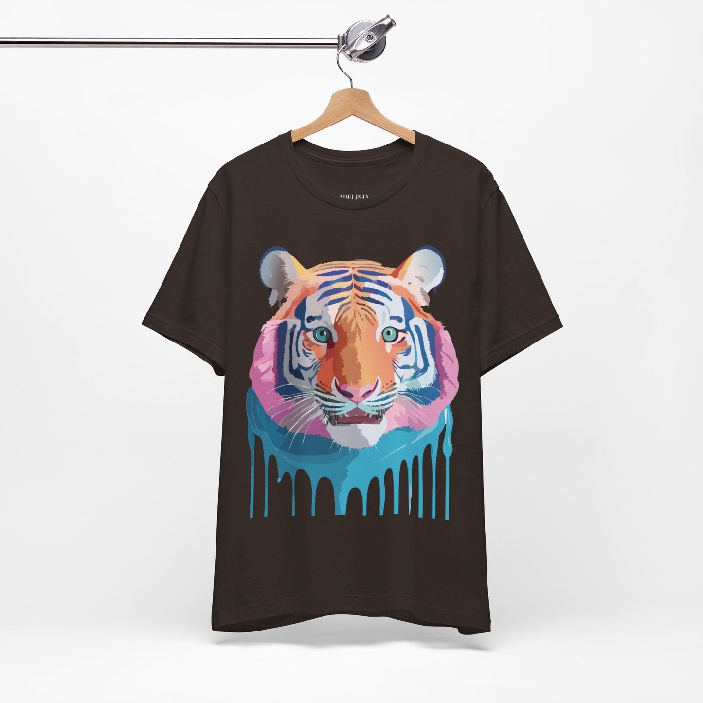 Tiger Graphic Unisex 100 Cotton Vintage Art with Animal Tee 17