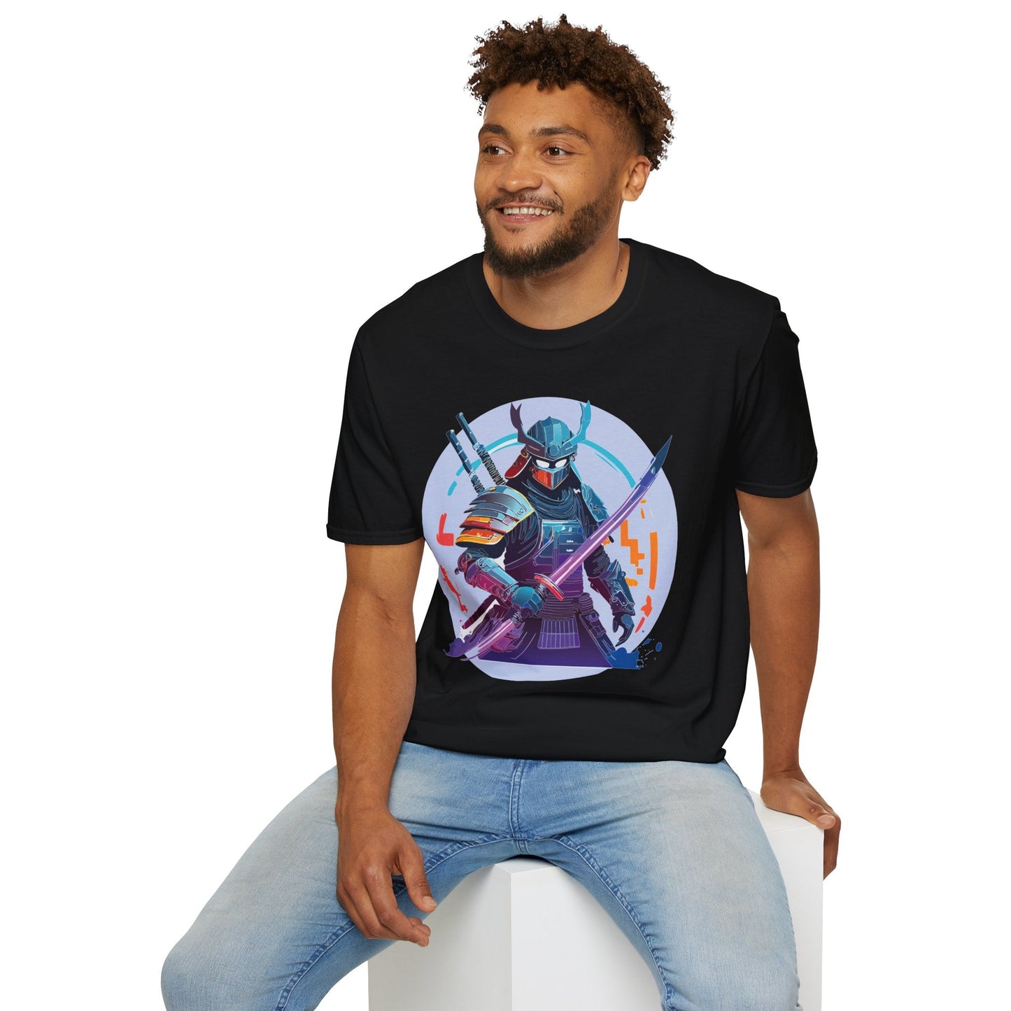 Samurai Shirt Unisex Softstyle Tee 100 Percent Ring Spun Cotton Light 4.5 Oz Graphic Gildan 64000