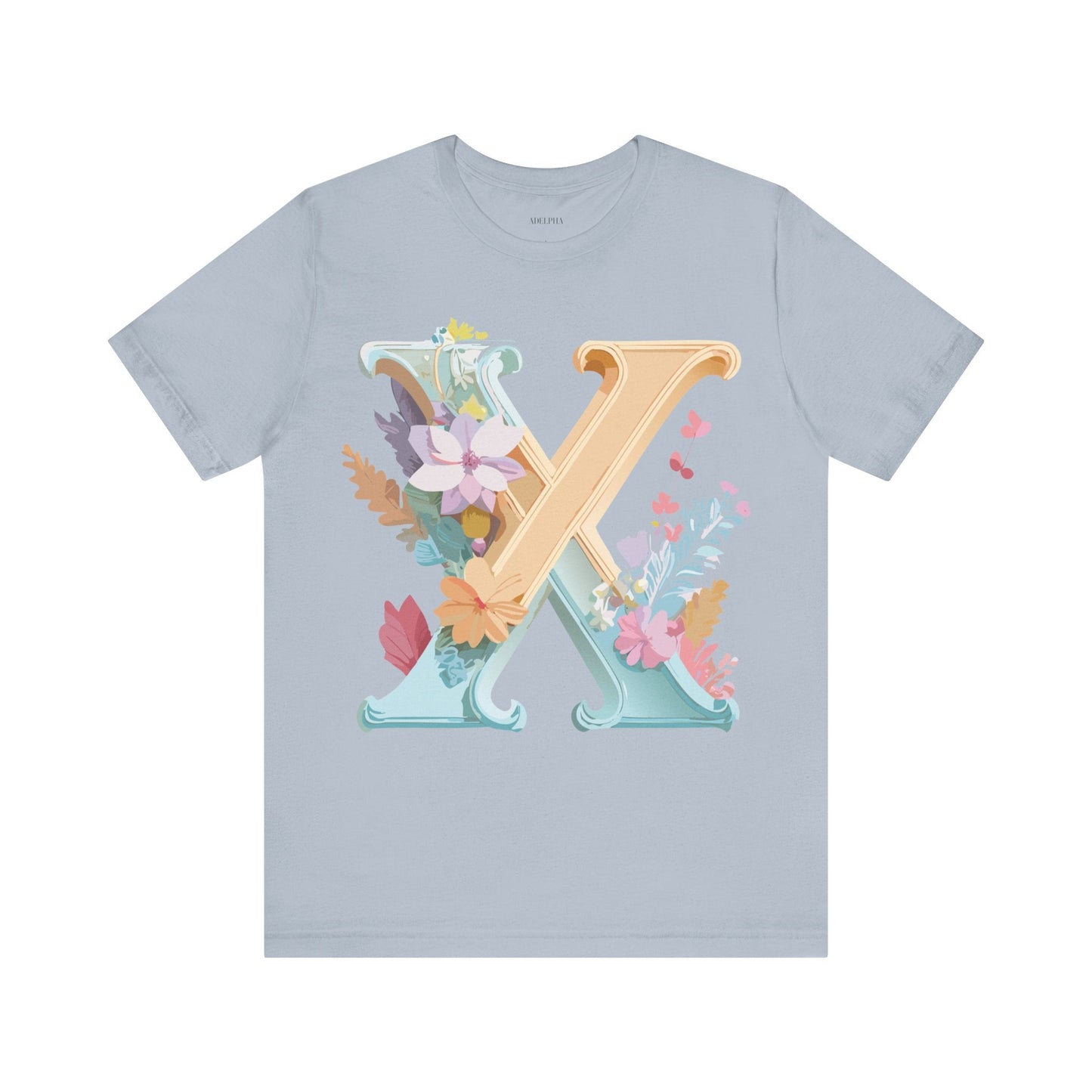 Letter X Shirt Unisex Graphic Tee Adelpha Vintage Inspired Artwork Short Sleeve Edition