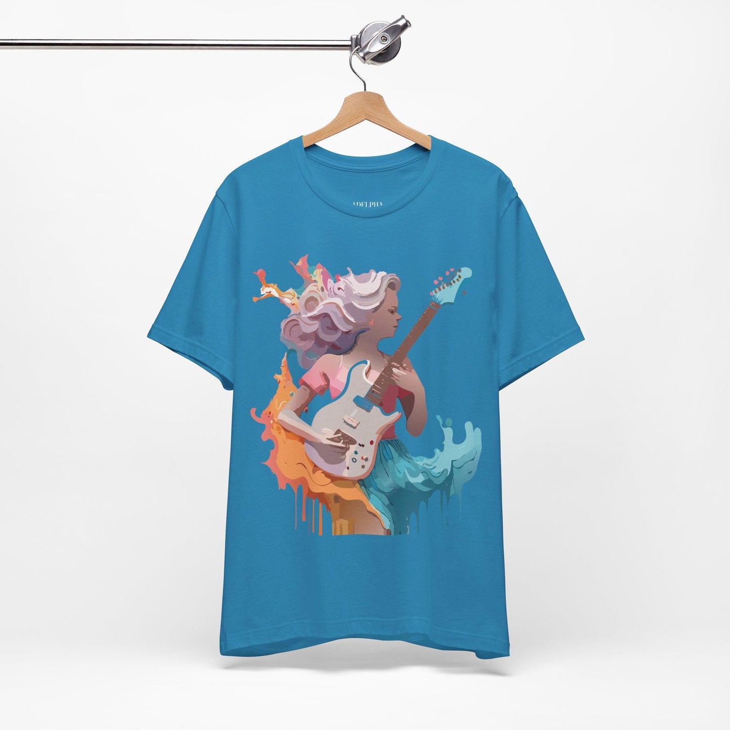 Adelpha Vintage Music Graphic Tee Unisex Short Sleeve Jersey Shirt for Everyday Wear