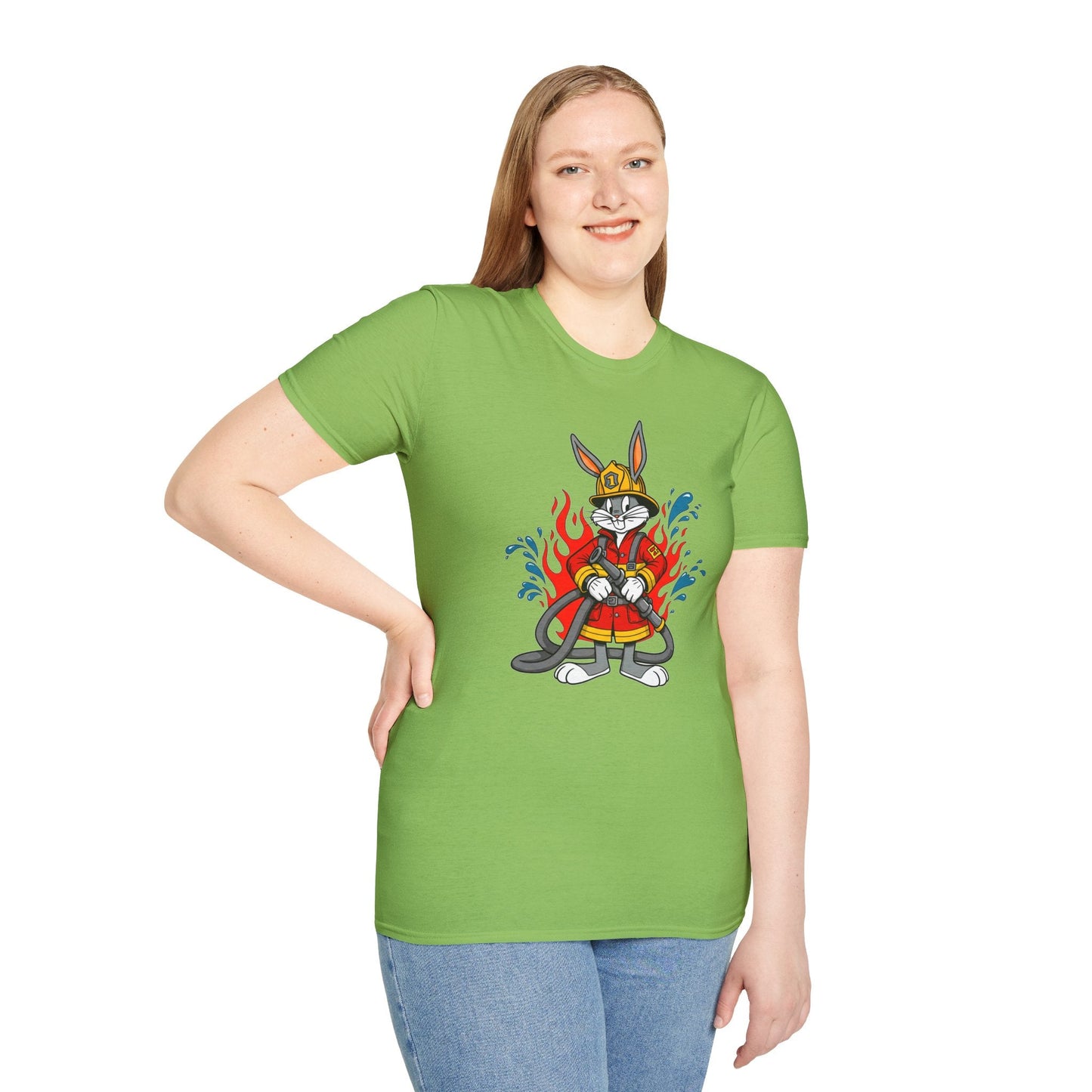 Cartoon Bunny Graphic Unisex Cotton Animal Animation Artwork Design Tee 42