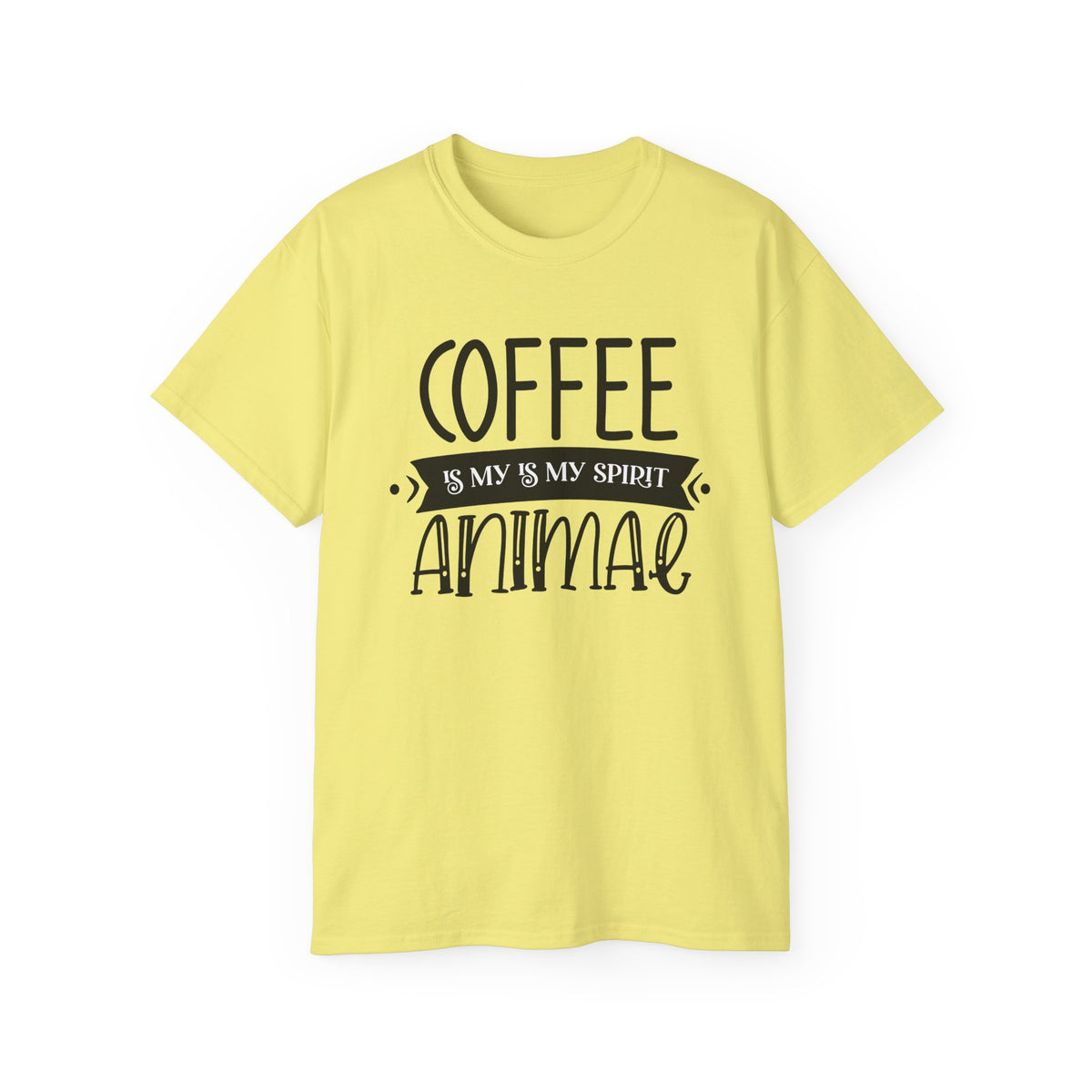 Coffee Is My Spirit Animal Tee | Funny Coffee Shirt, Typography Design