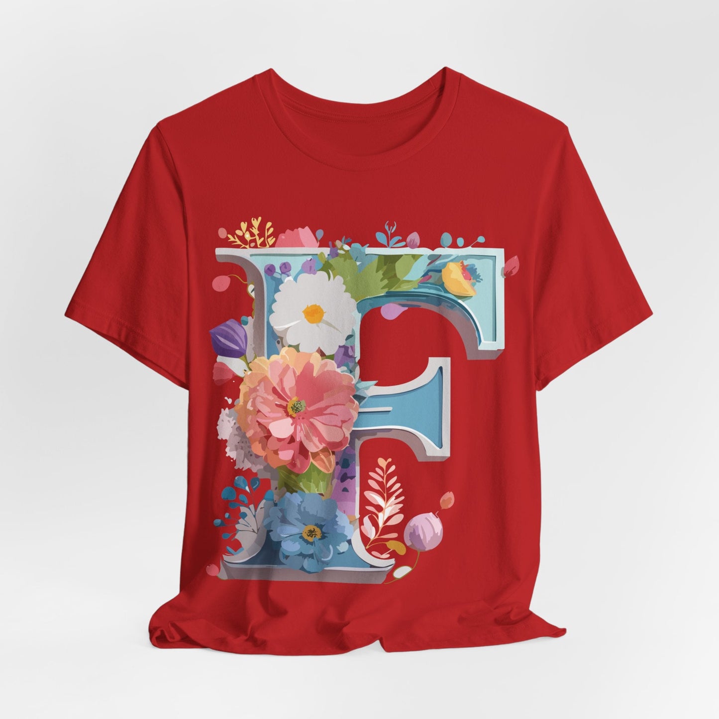 Letter F Shirt Graphic Tee Unisex Adelpha Vintage Inspired Art Design Short Sleeve