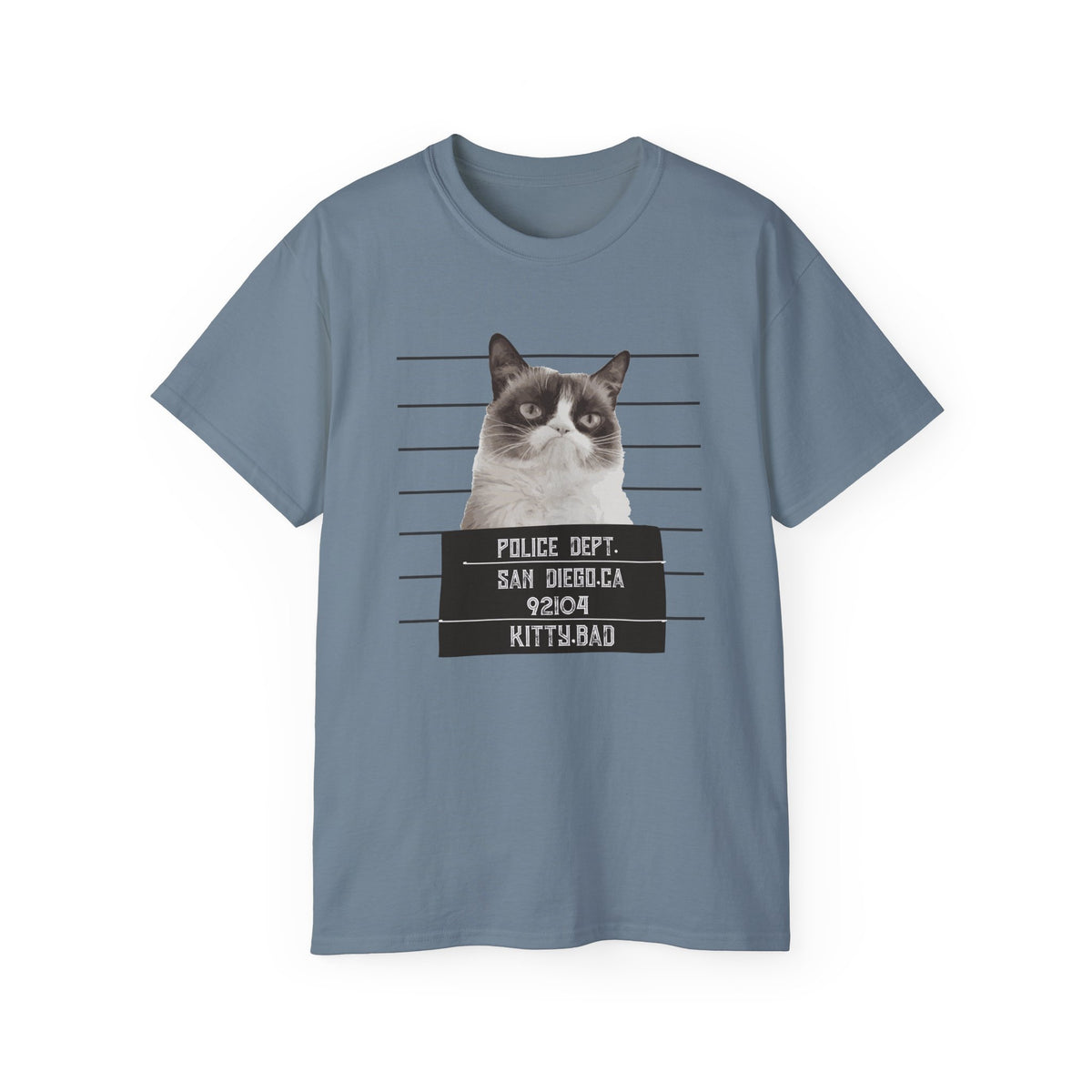Mugshot Cat Shirt police lineup kitty graphic tee | Funny Cat Mugshot T-Shirt
