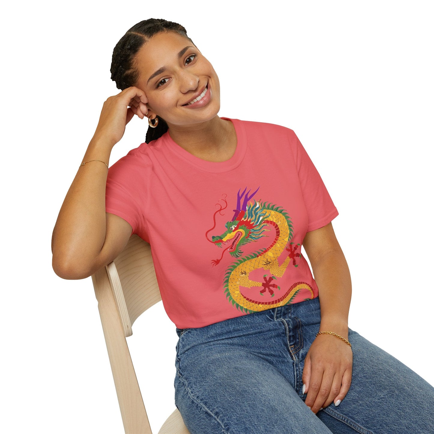 Dragon T Shirt Unisex Dragon Shirt Animal Design Softstyle Ring Spun Cotton Tee Comfort