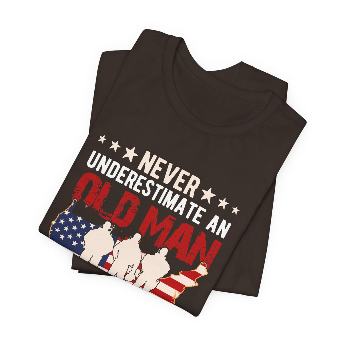 Old Man Who Defended Your Country U.S. Veteran T-Shirt American Flag Veteran Unisex Cotton Tee v7