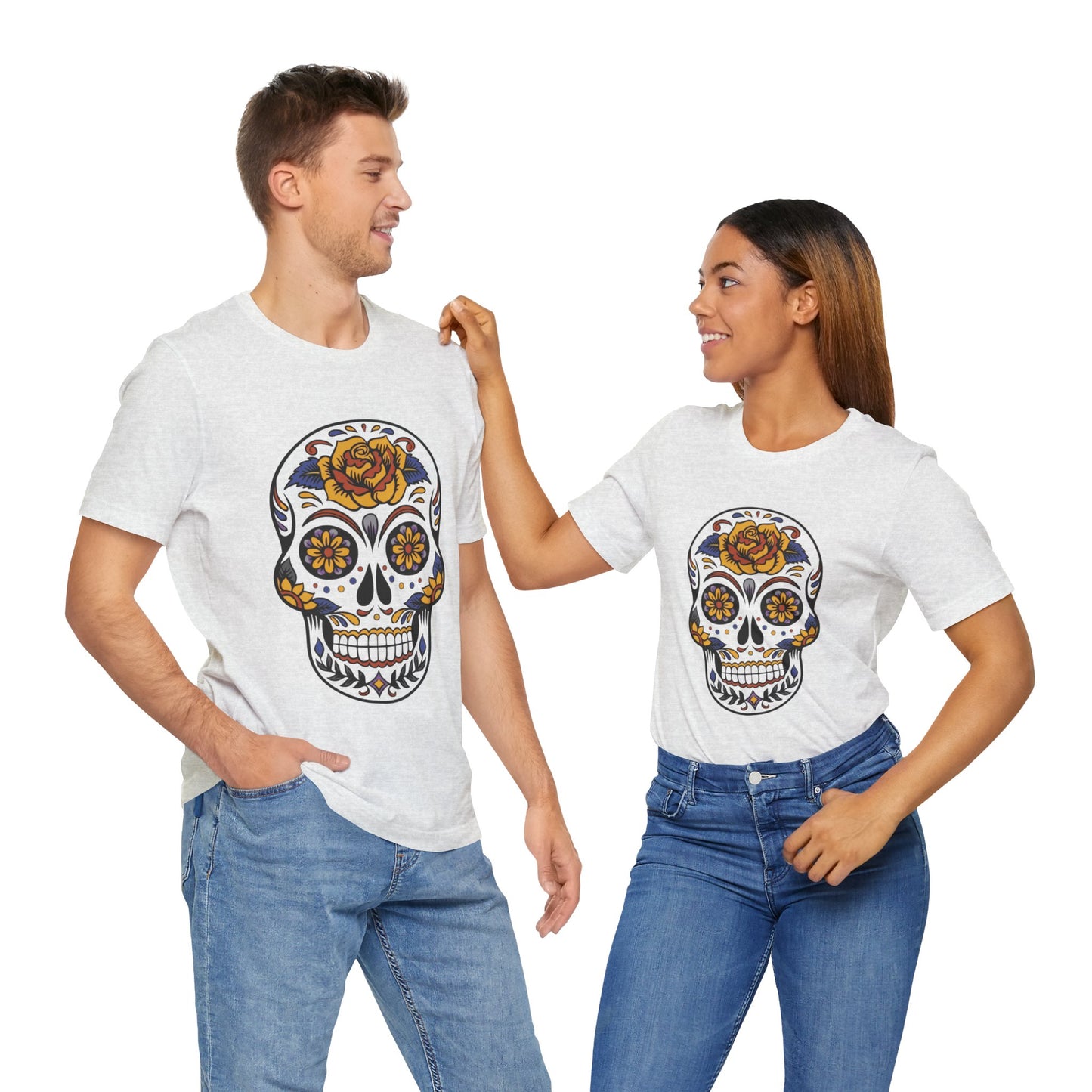 Unisex Cotton Tee Shirt with Skull