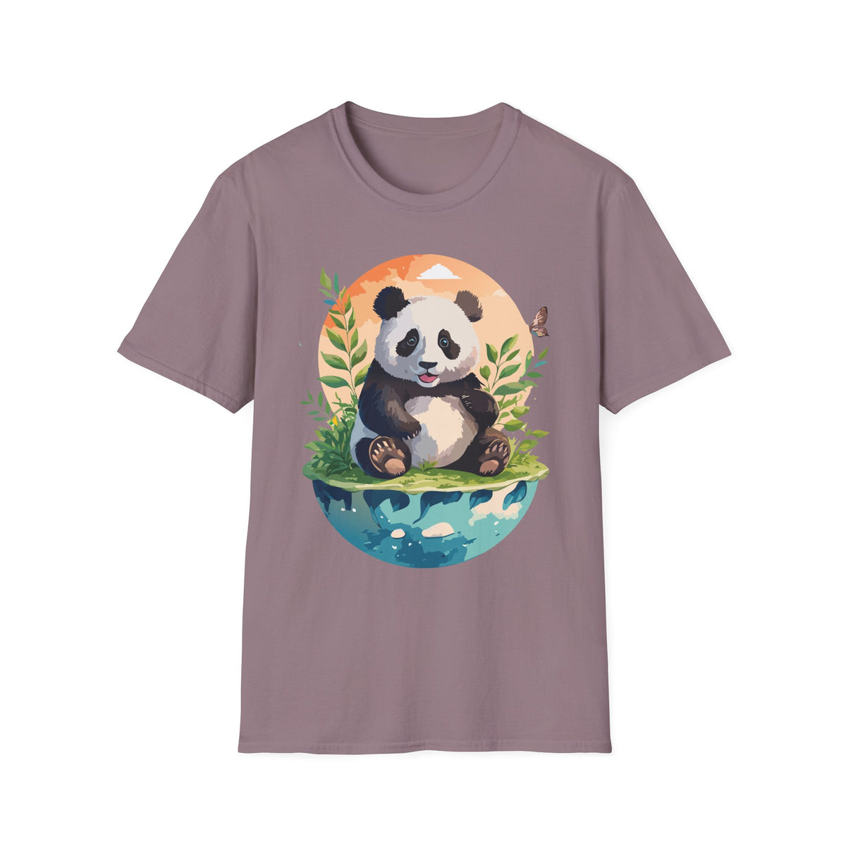 Cute Panda Illustration T-Shirt | Panda Bear Nature Scene