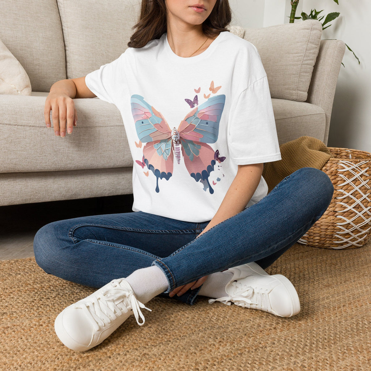 Watercolor Butterfly T-Shirt – Colorful Nature-Inspired Gift Graphic Tee Unisex 100 Cotton Gildan T-Shirt