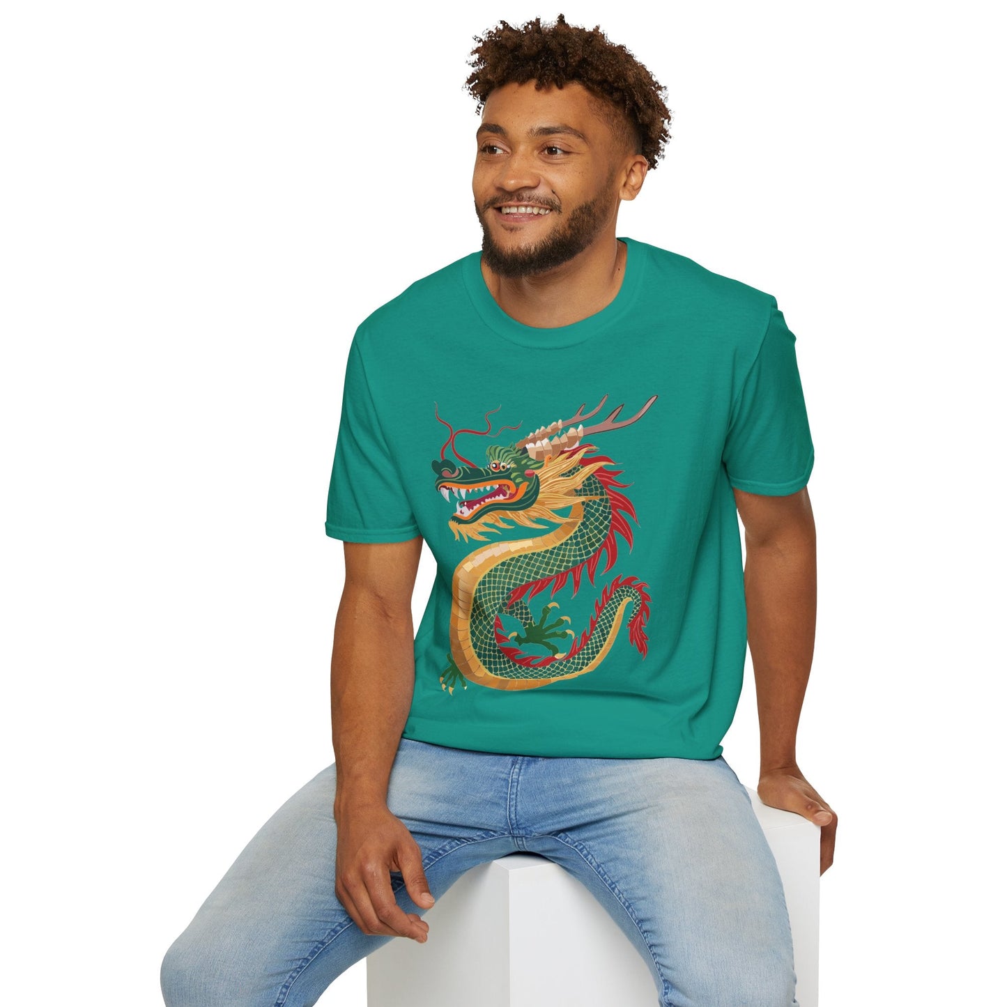 Dragon T Shirt Unisex Dragon Shirt With Animal Art Design Gildan Softstyle 64000 Tee