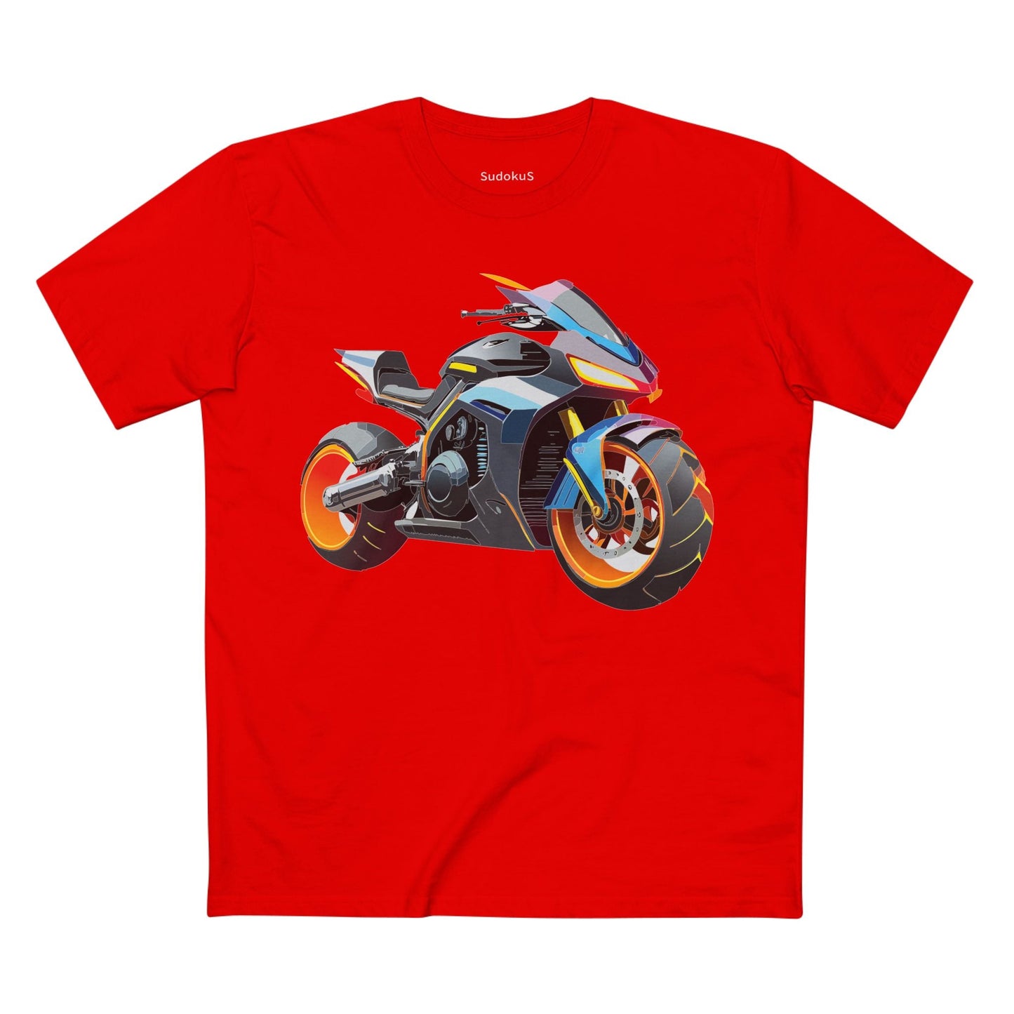 Moto Bike Graphic Unisex 100 Cotton Staple Tee 19