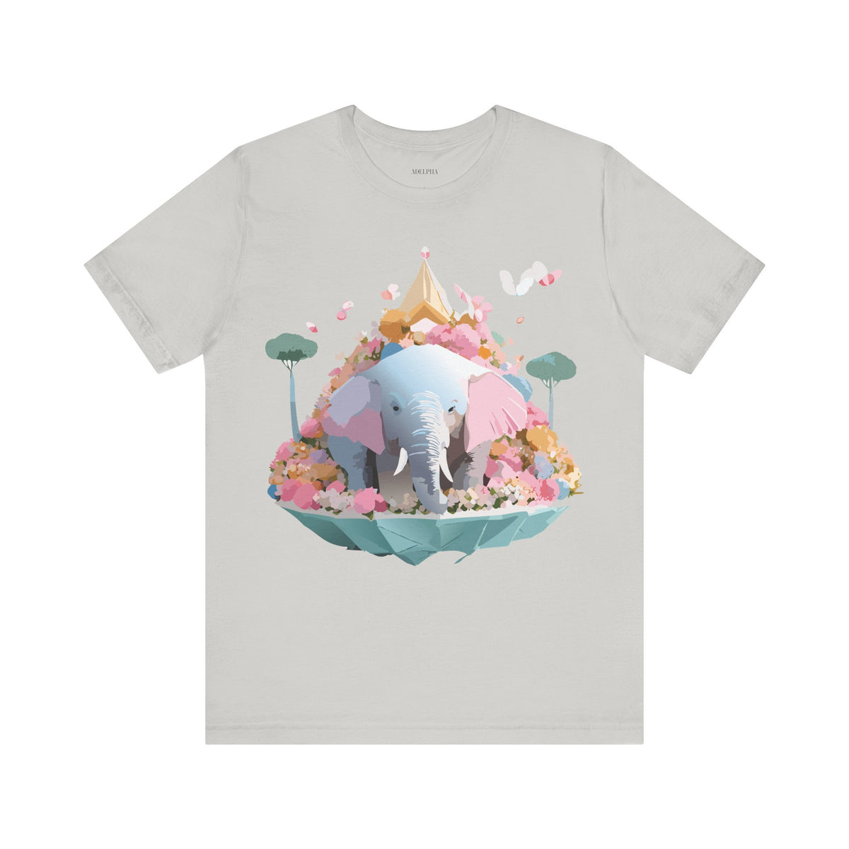 Elephant Graphic Unisex Cotton Bella+Canvas Tee with Art Animal Design d11