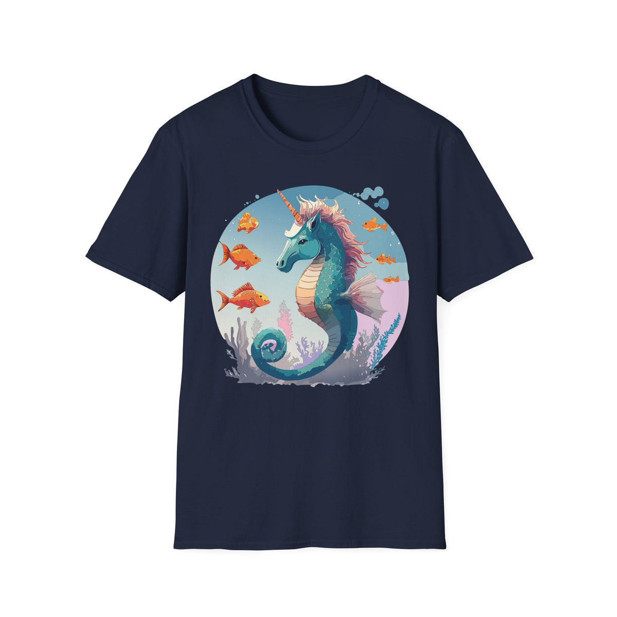 Sea Unicorn Seahorse T-Shirt | Nautical Mythical Creature Tee