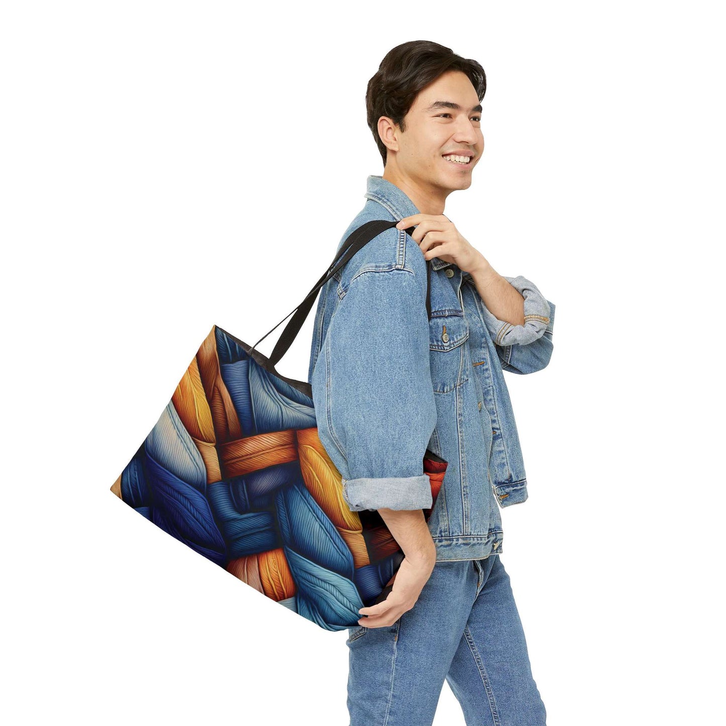 Denim Color Imitation Print Unisex  Weekender Bag  Spun Polyester 24x13 Canvas Bag 9