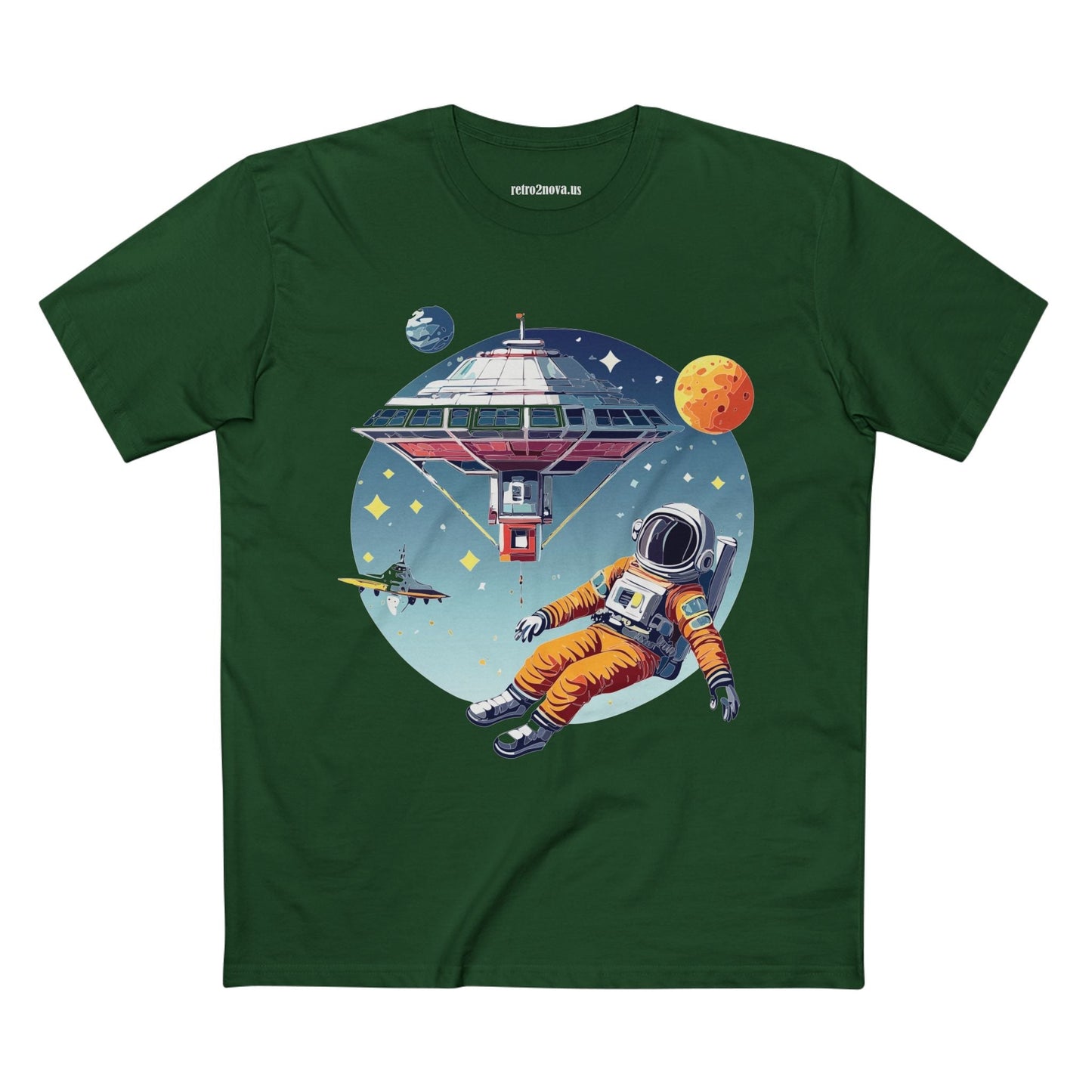 Cosmos Astronaut Shirt Unisex Premium Cotton Tee With Original Art Design By Retro2Nova