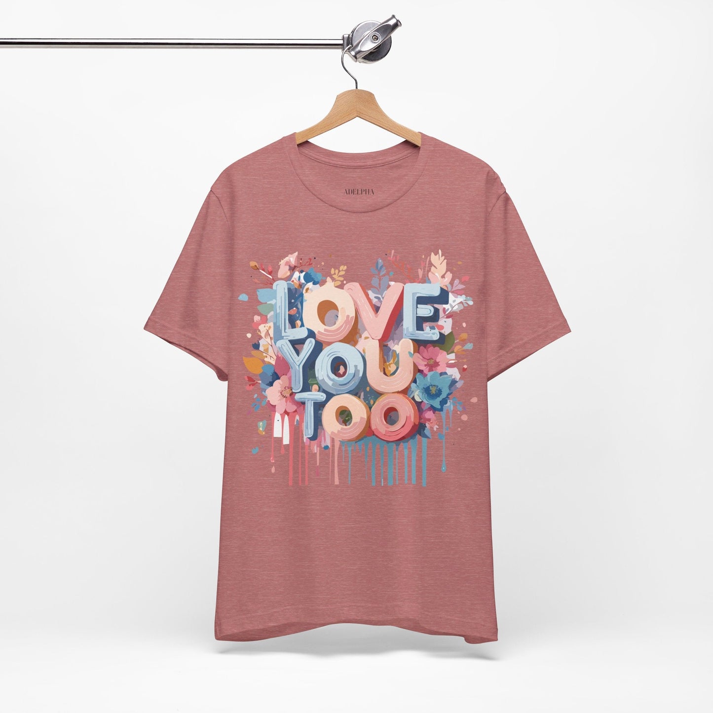 Valentine Day Graphic Unisex 100 Cotton Vintage Artwork with Love and Flower Design Tee 41