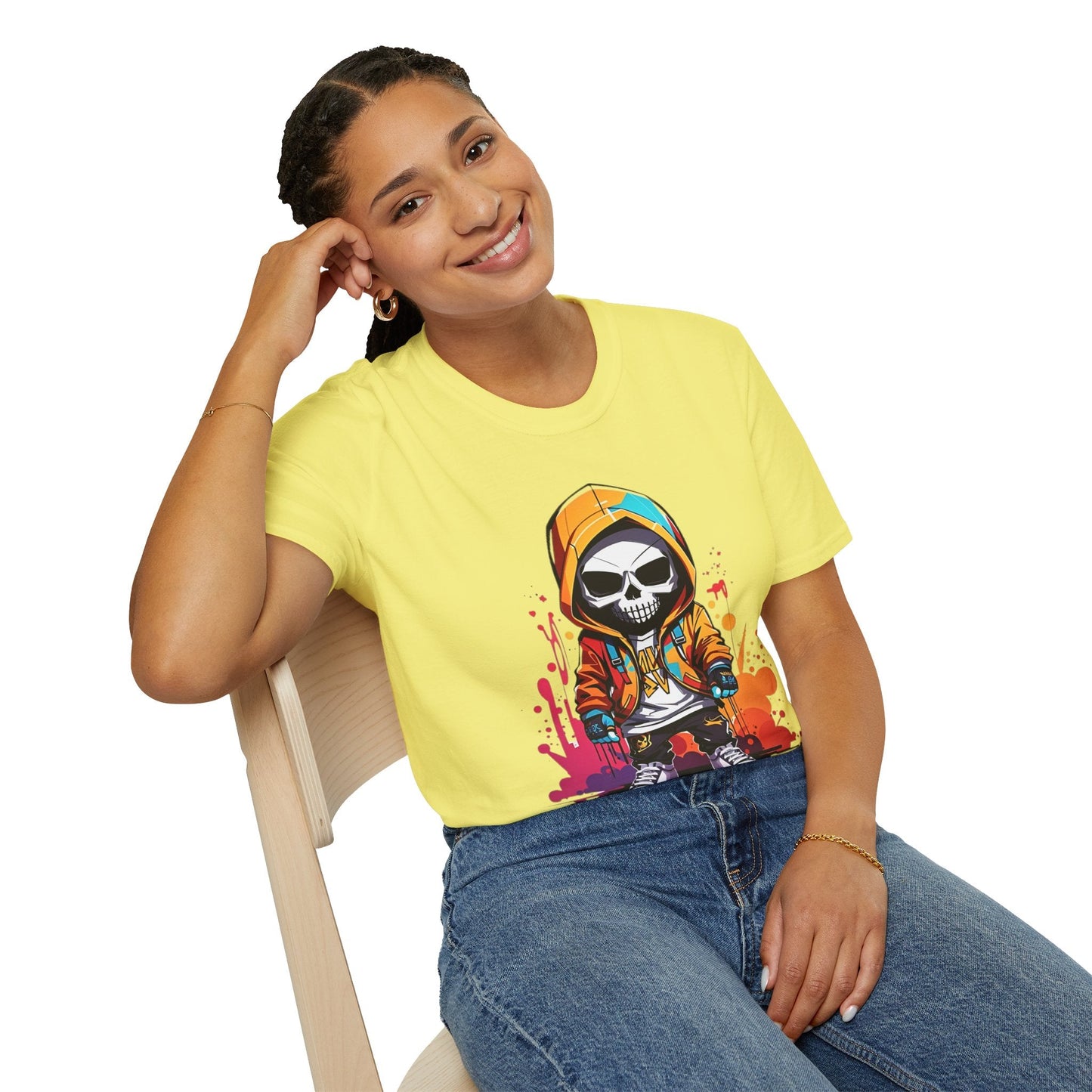 Skull Shirt Unisex Skeleton Graphic Tee Gildan Softstyle 64000 100 Percent Cotton