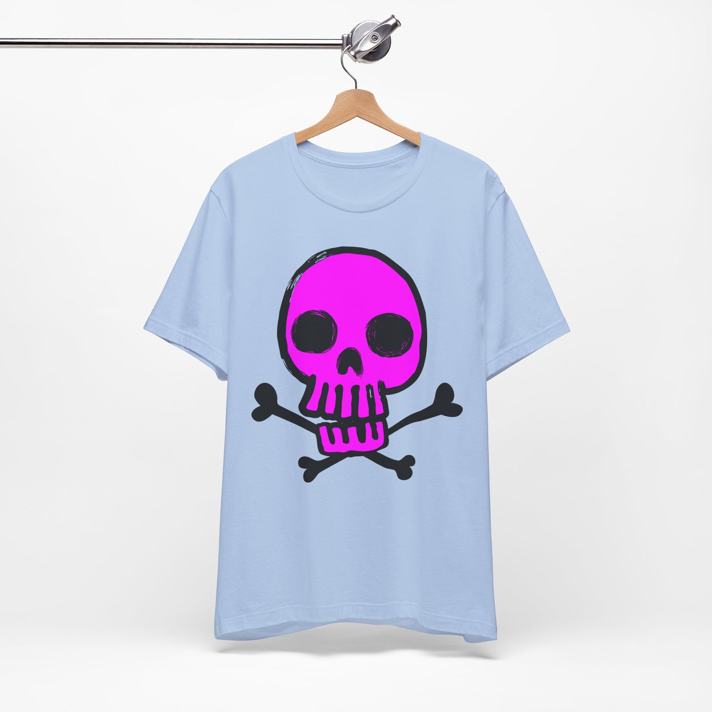 Pink Skull Graphic Design Tee, Skull Shirt, Vintage Tees, Art Design T-Shirt, Vintage Graphic Tee, Art Shirts with Skulls