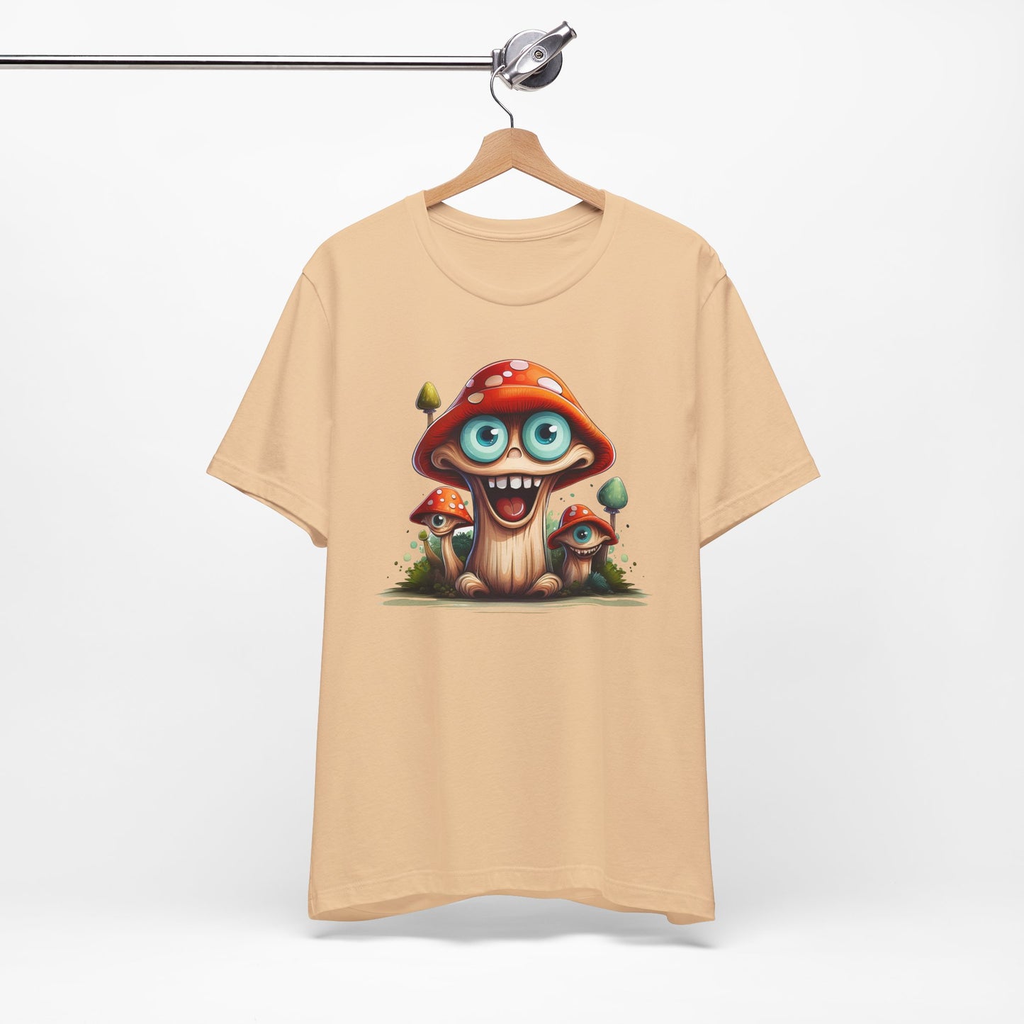 Cute Mushroom Graphic Tee, Fun Cartoon Shirt, Funny Mushroom Shirt, Cute Cartoon Tees, Graphic T-Shirt, Art Design T-Shirt