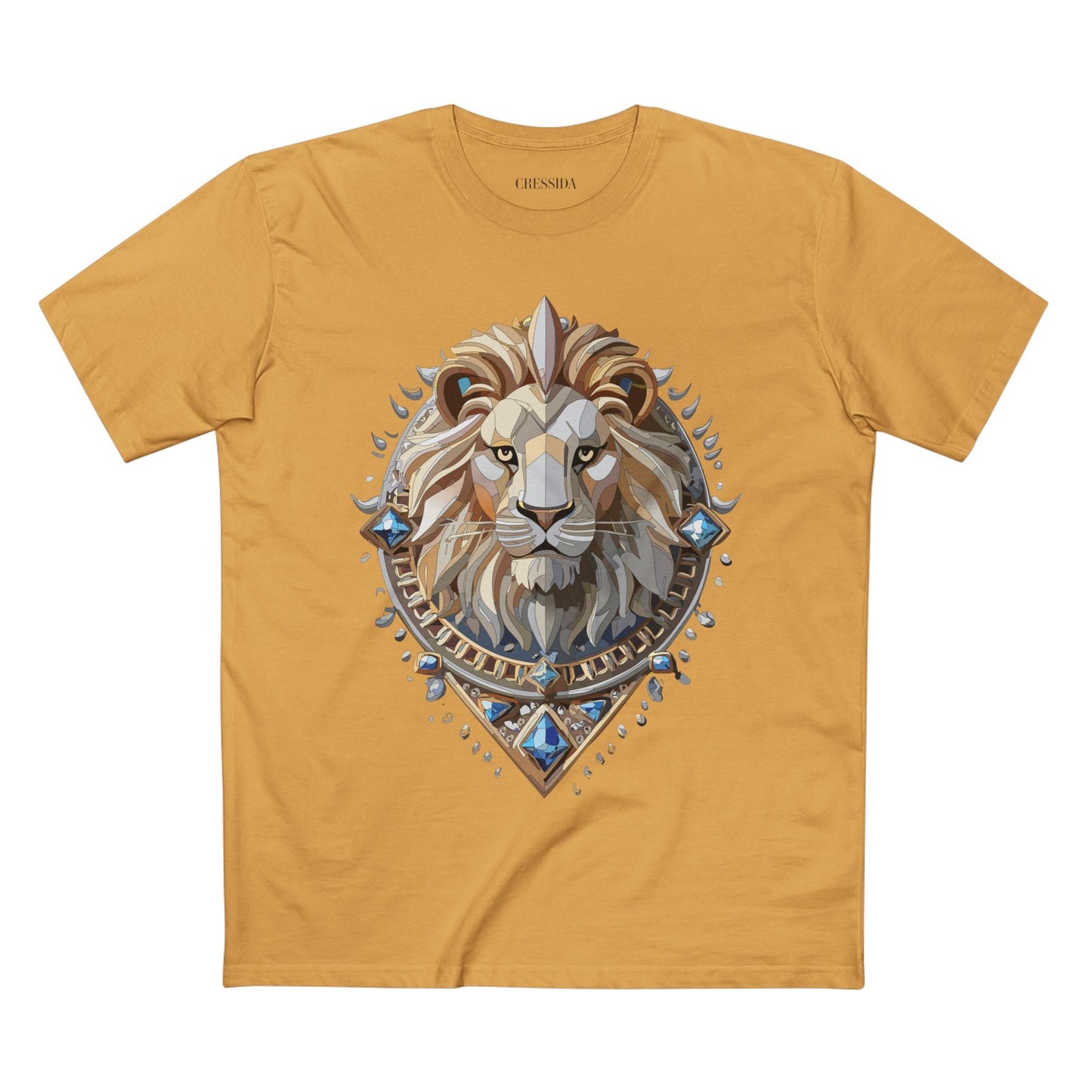 Lion Graphic Unisex 100 Cotton Tee With Unique Animal Golden Medallion Art Design 7
