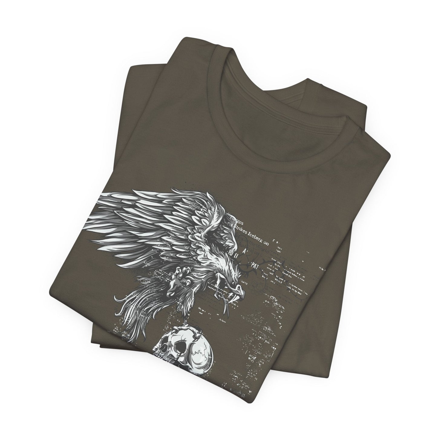 Raven and Skull Illustration Graphic Unisex Cotton T-Shirt r19