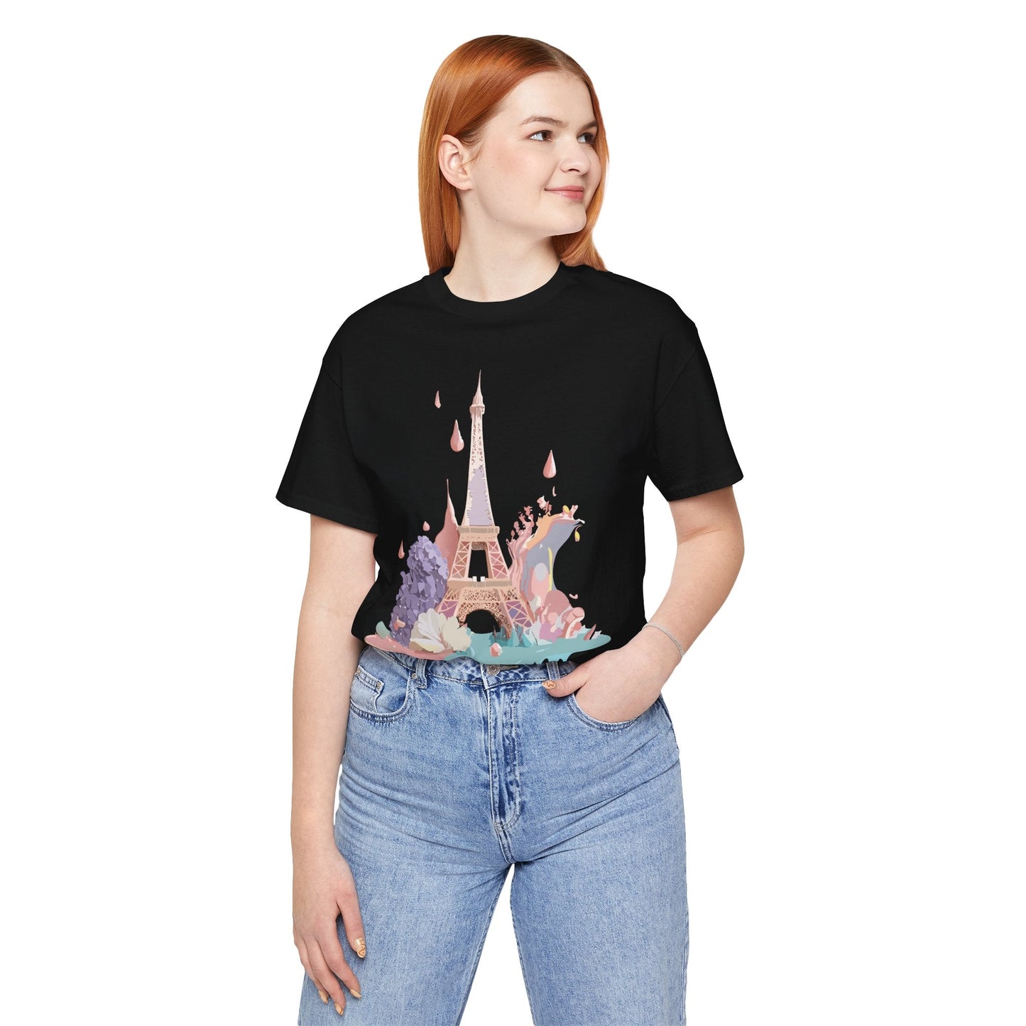 Paris Graphic Tee Unisex Short Sleeve Shirt With Vintage Inspired Adelpha Artwork