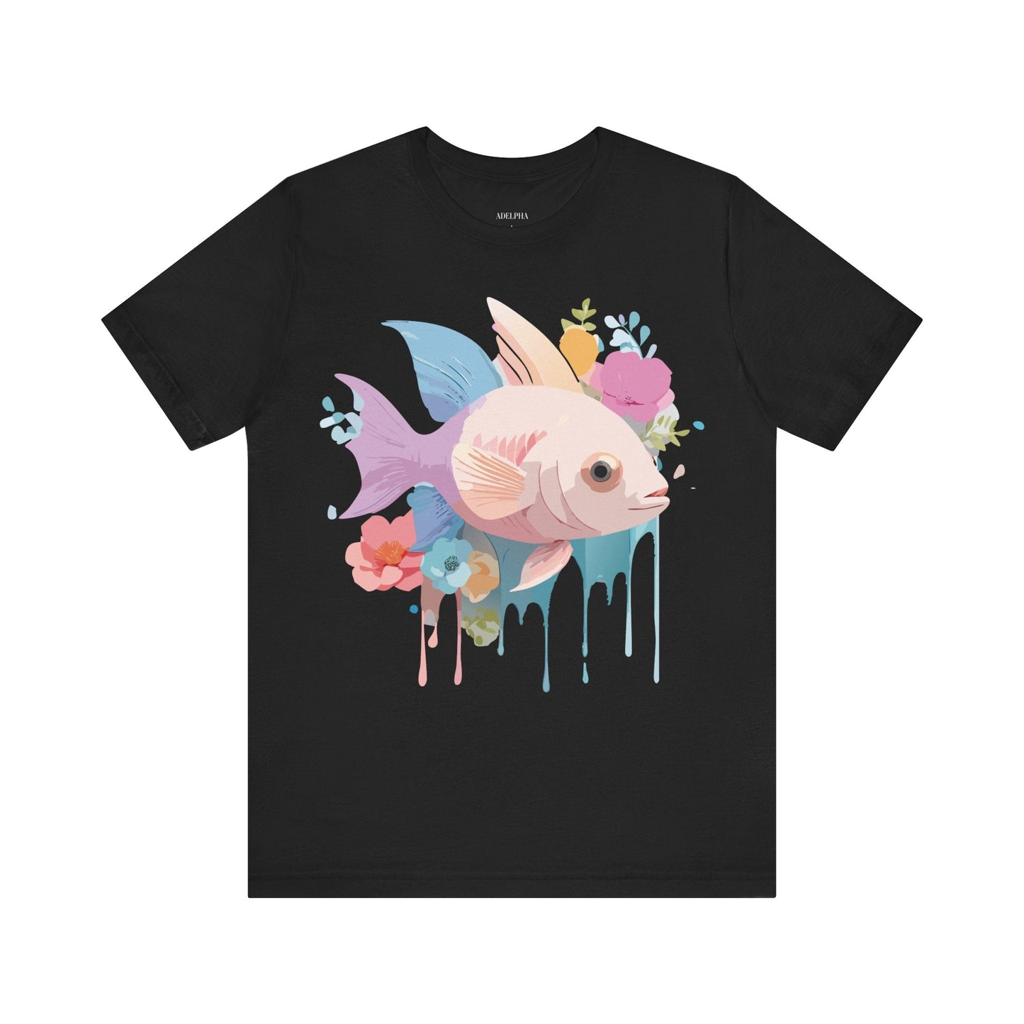 Adelpha Fish Graphic Tee Unisex Jersey Short Sleeve Vintage Art Design Tee Shirt Premium Quality