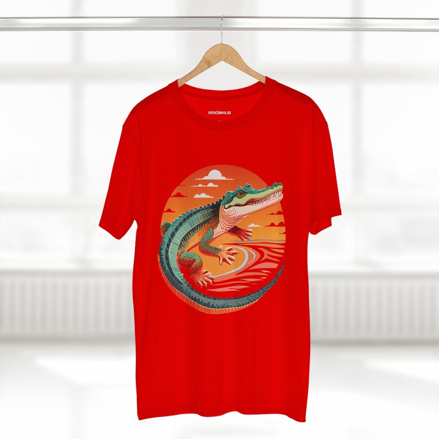 Unisex Crocodile Animal Shirt Premium Cotton Tee With Original Art Design From Retro2Nova Art Collection