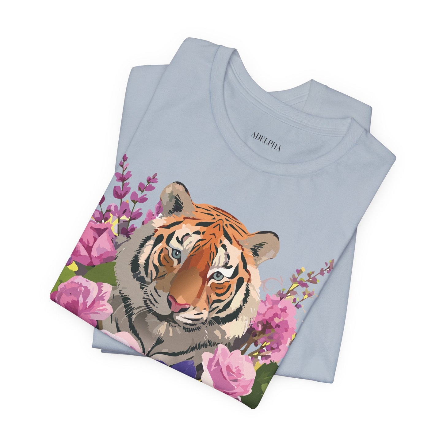 Tiger Graphic Tee Unisex Short Sleeve Vintage Inspired Art Design By Adelpha Premium