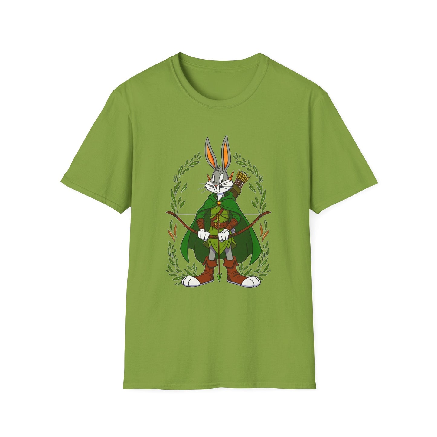 Bugs Bunny T Shirt Cartoon Art Tee Unisex Gildan Softstyle 64000 100 Percent Ring Spun Cotton