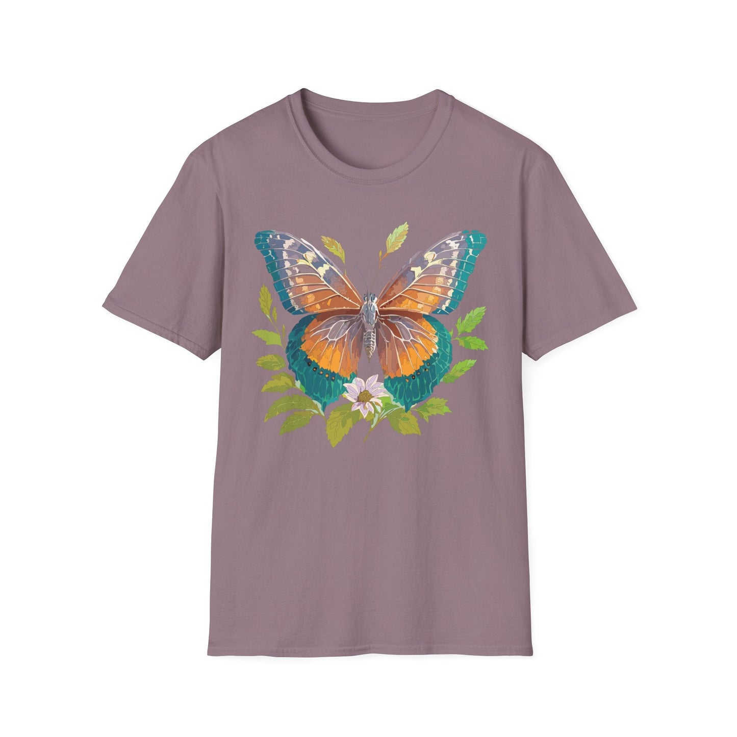 Unisex Butterfly Shirt With Monarch Design Cotton Tee Gildan 64000 Softstyle Comfort