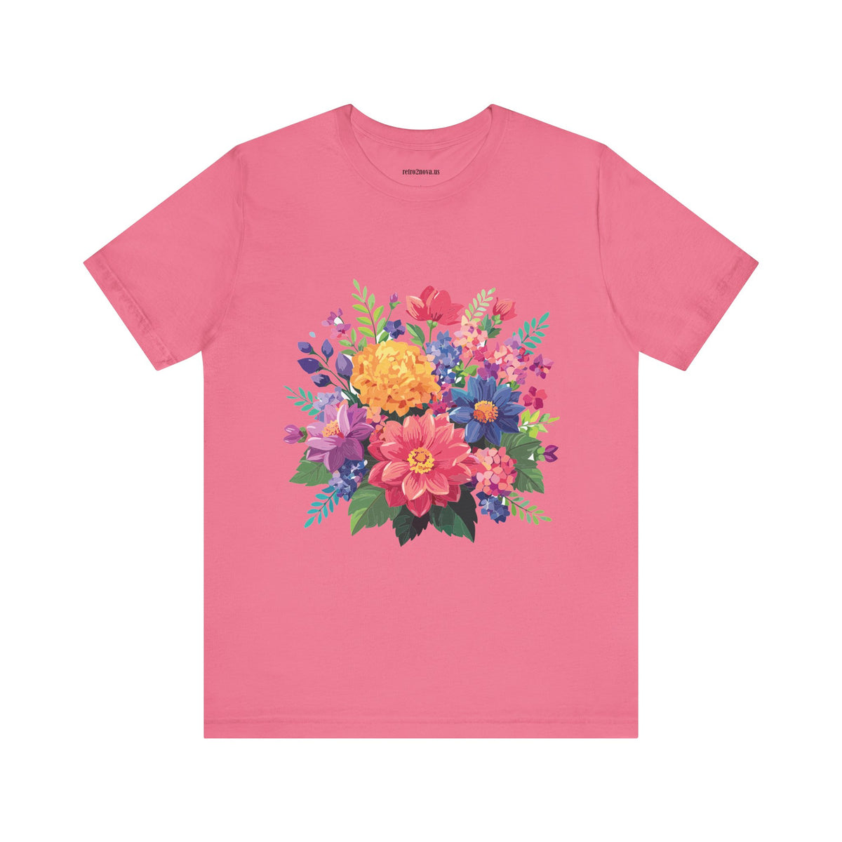 Floral Graphic Unisex Cotton Bella+Canvas Tee with Flowers Design ab17