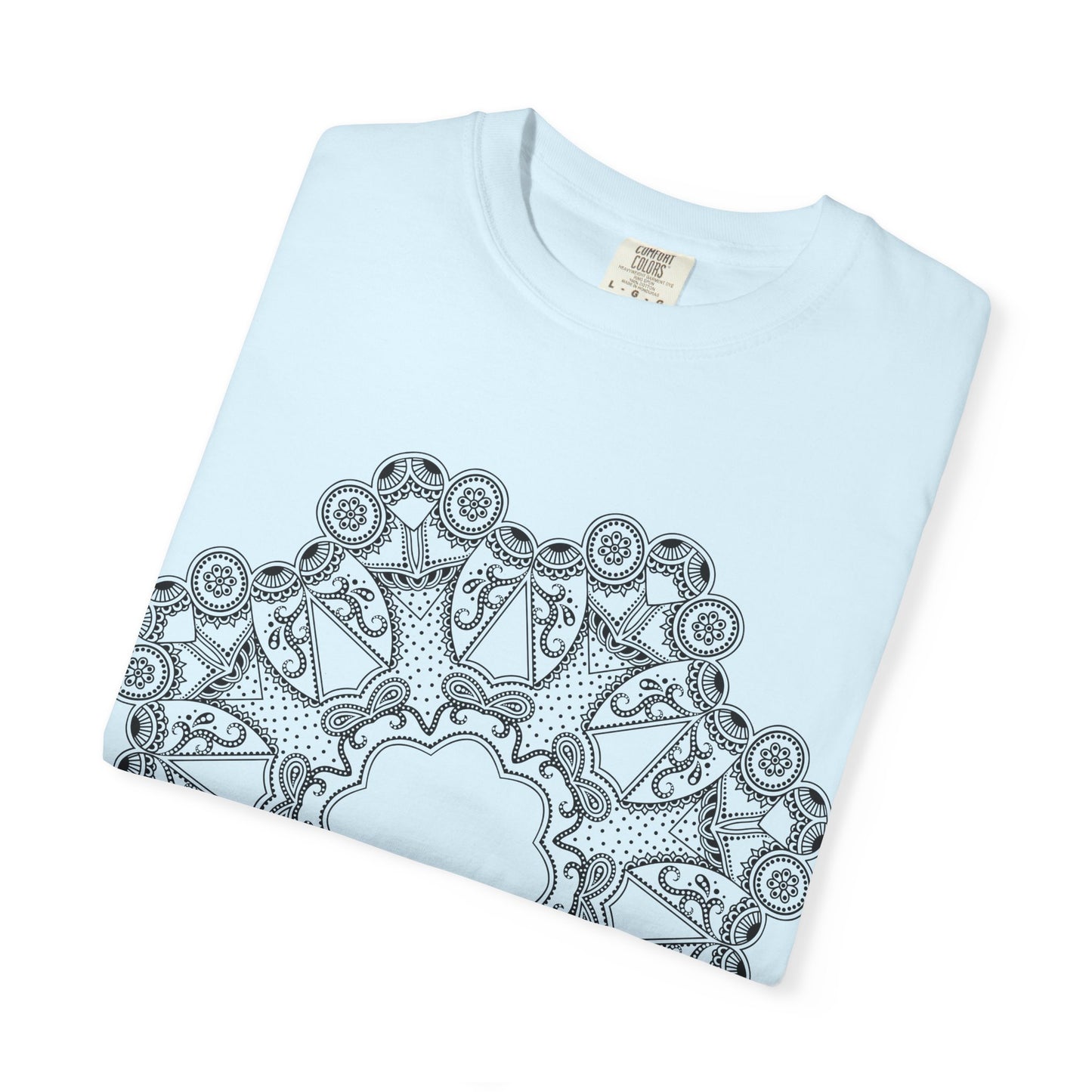 Unisex Garment Dyed Cotton T-Shirt with Mandala Graphic Design