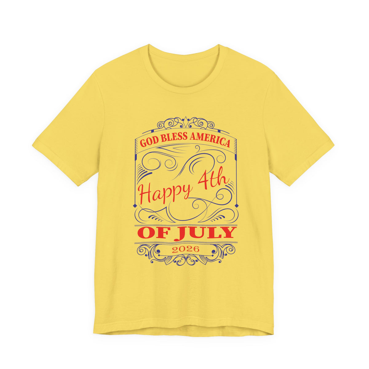 God Bless America Happy 4th of July 2026 T-Shirt Patriotic Independence Day Unisex Cotton Tee 010